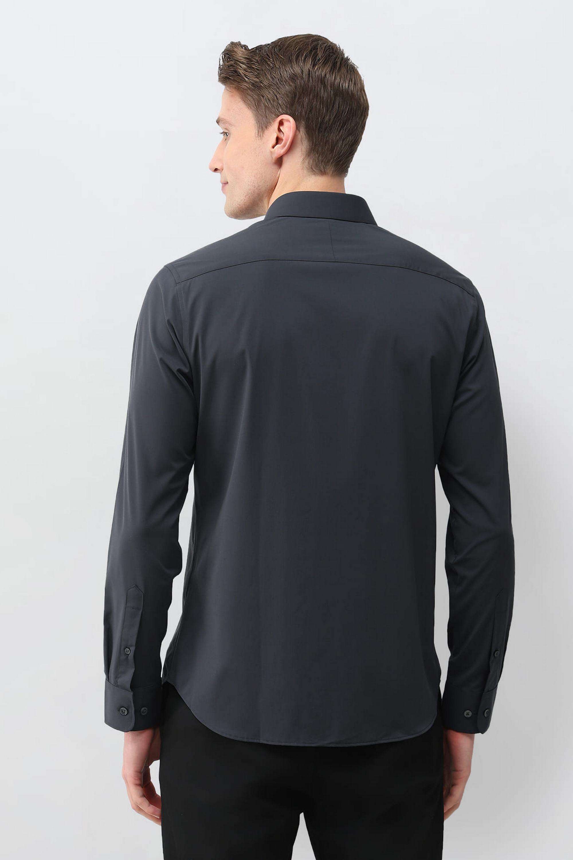 Solid-Blended-Fabric-Regular-Fit-Men-s-Casual-Shirt