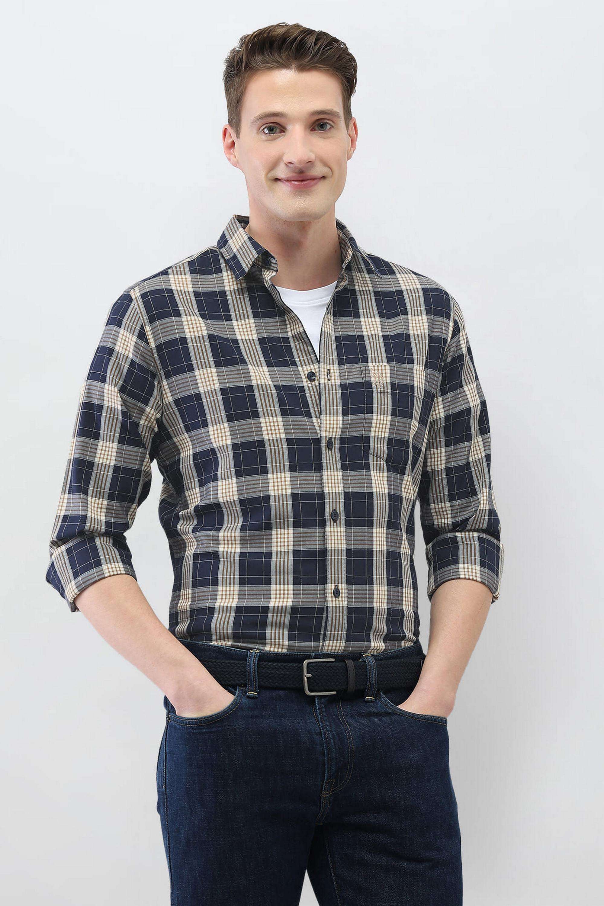 Checks-Cotton-Regular-Fit-Men-s-Casual-Wear-Shirt