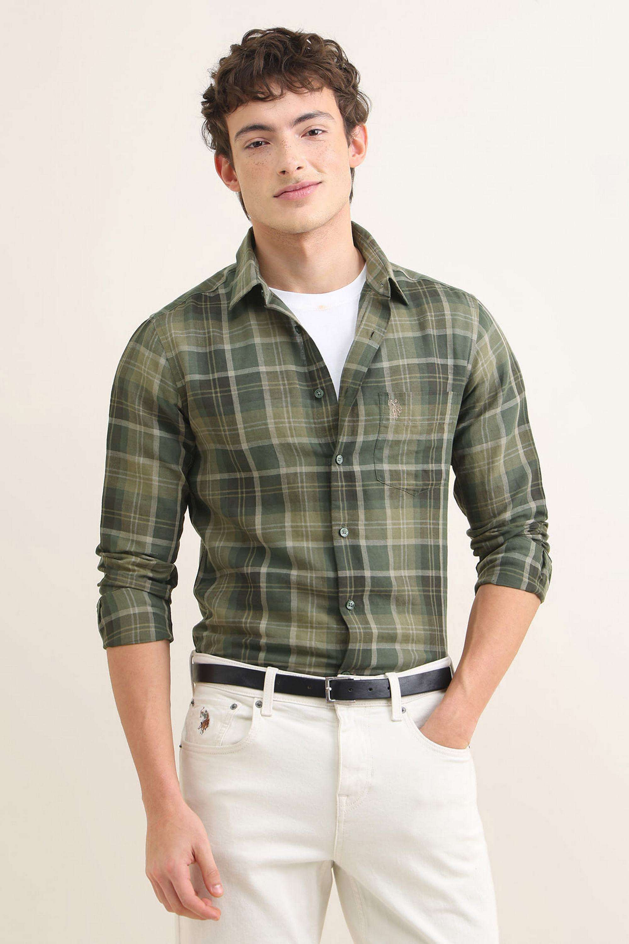 Checks-Linen-Regular-Fit-Men-s-Shirt