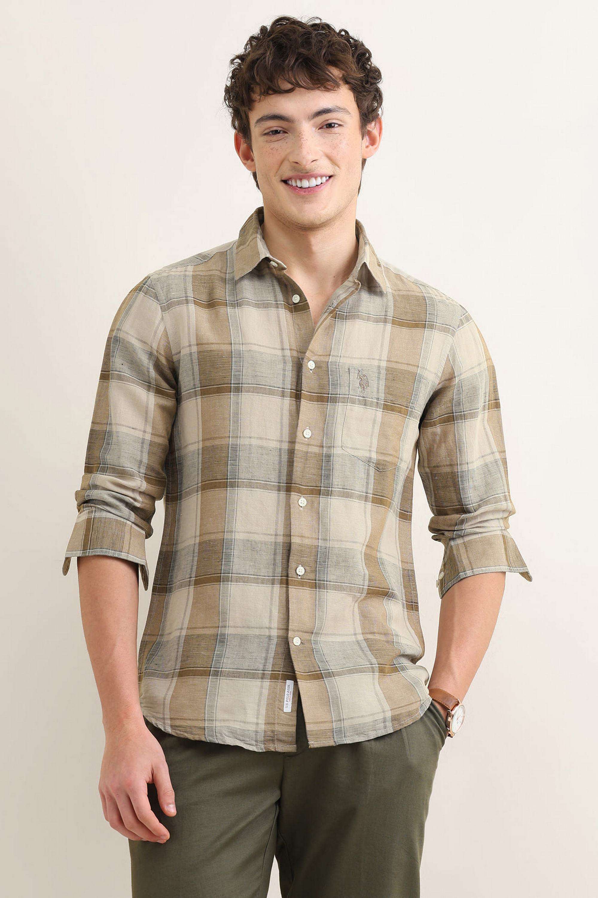 Checks-Linen-Regular-Fit-Men-s-Shirt