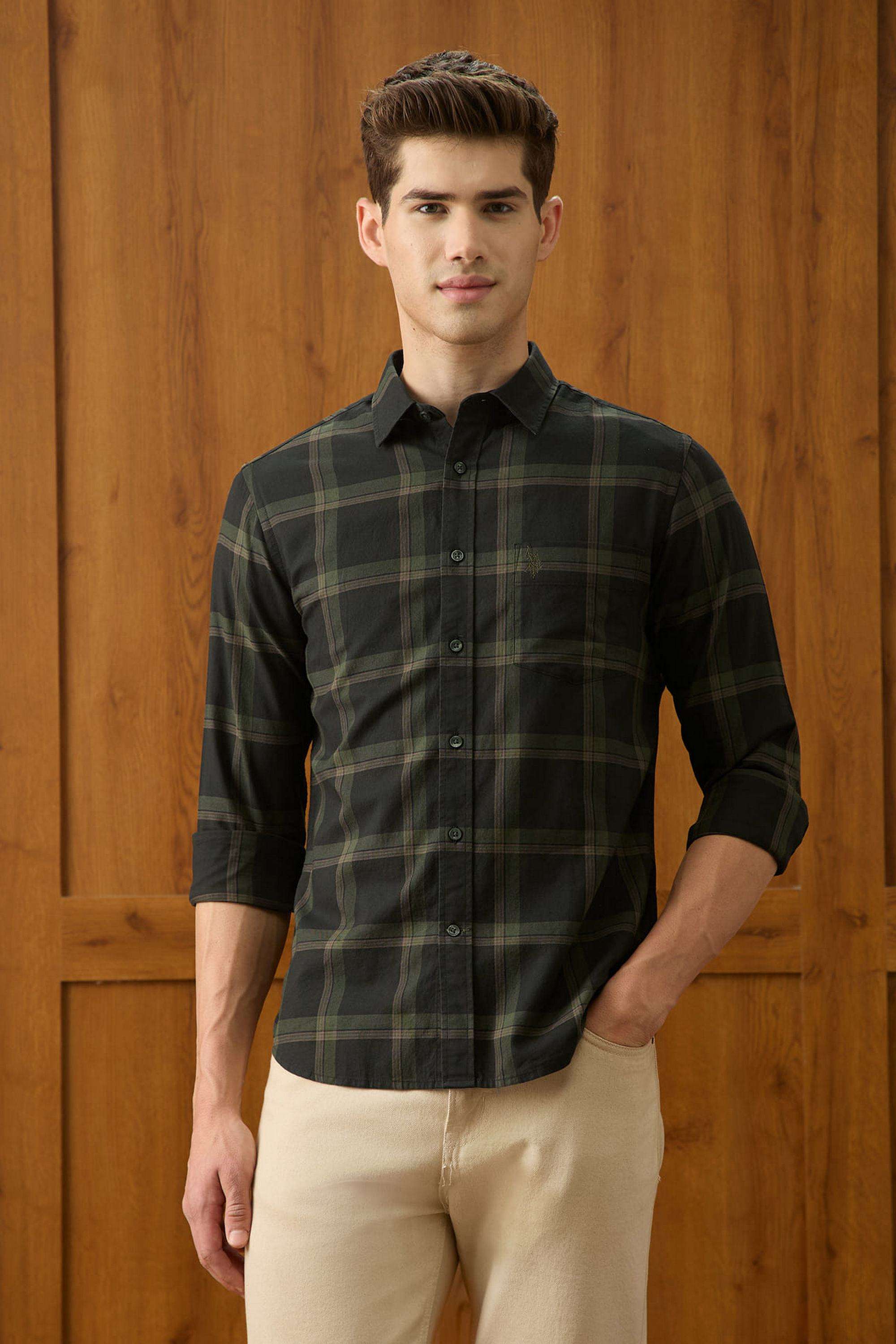 Checks-Cotton-Regular-Fit-Men-s-Casual-Shirt