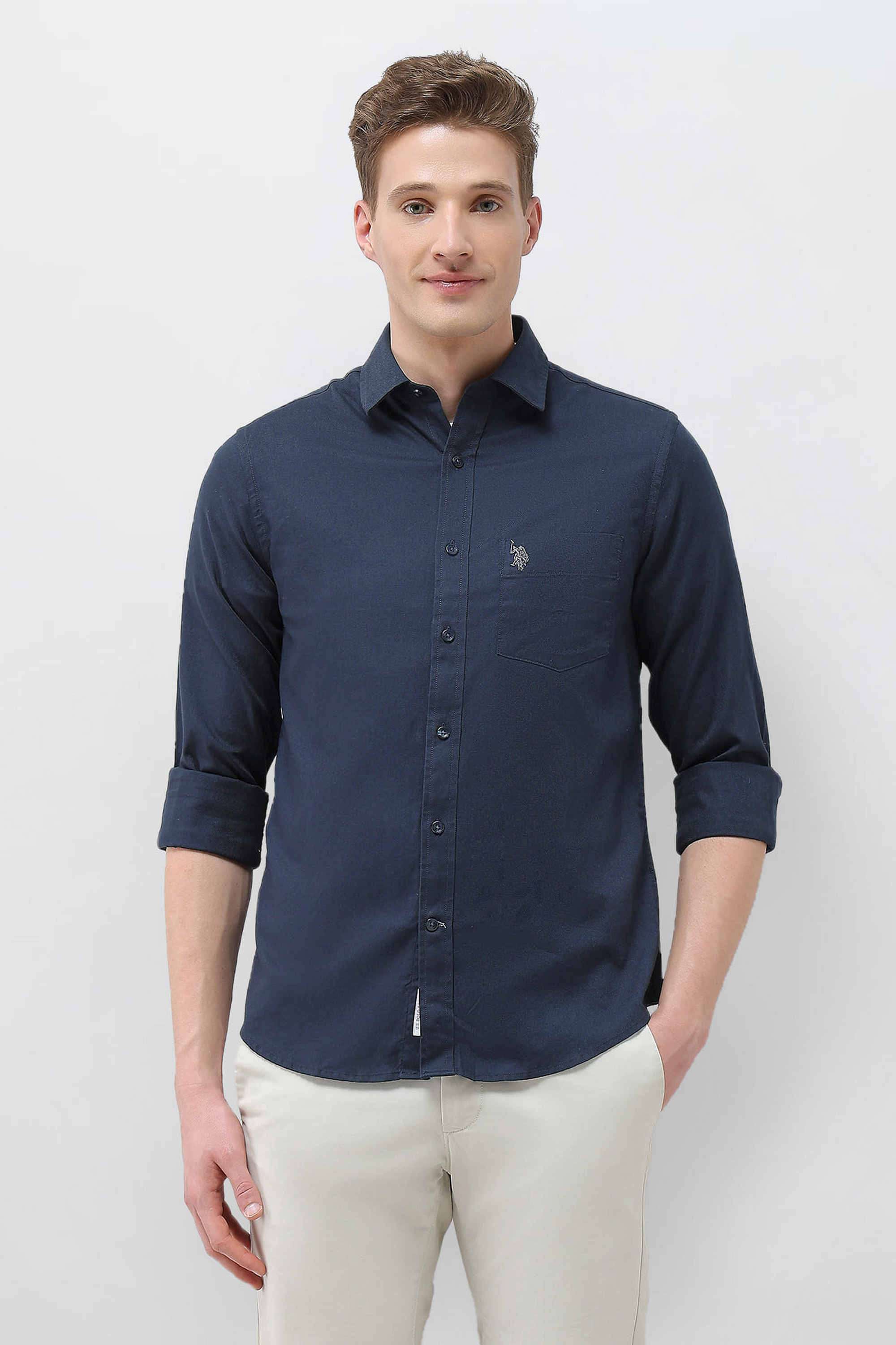 New-Port-Marina-Solid-Cotton-Regular-Fit-Men-s-Casual-Wear-Shirt