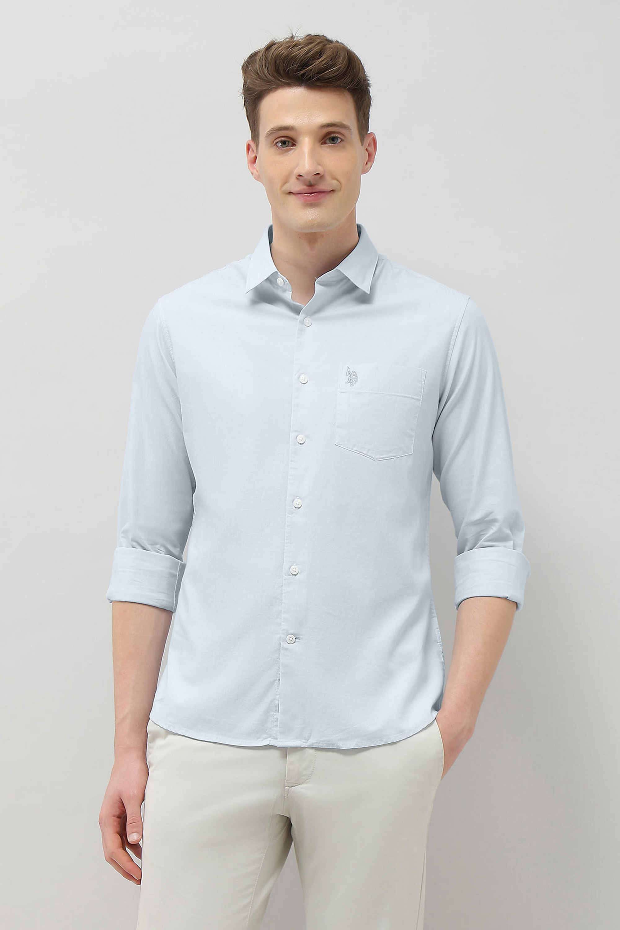 Casa-De-Campo-Solid-Cotton-Regular-Fit-Men-s-Casual-Wear-Shirt