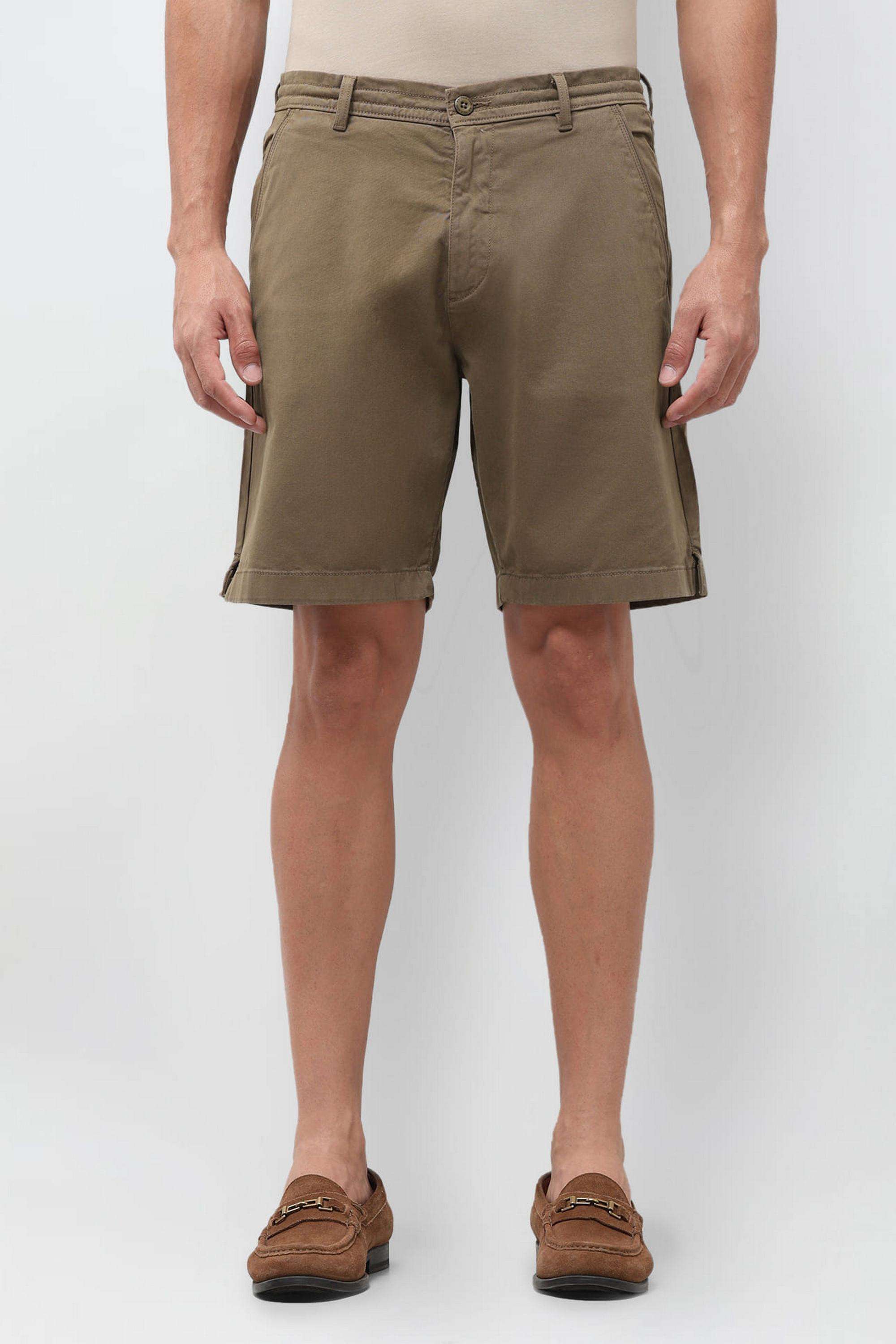 Solid-Cotton-Slim-Fit-Men-s-Shorts