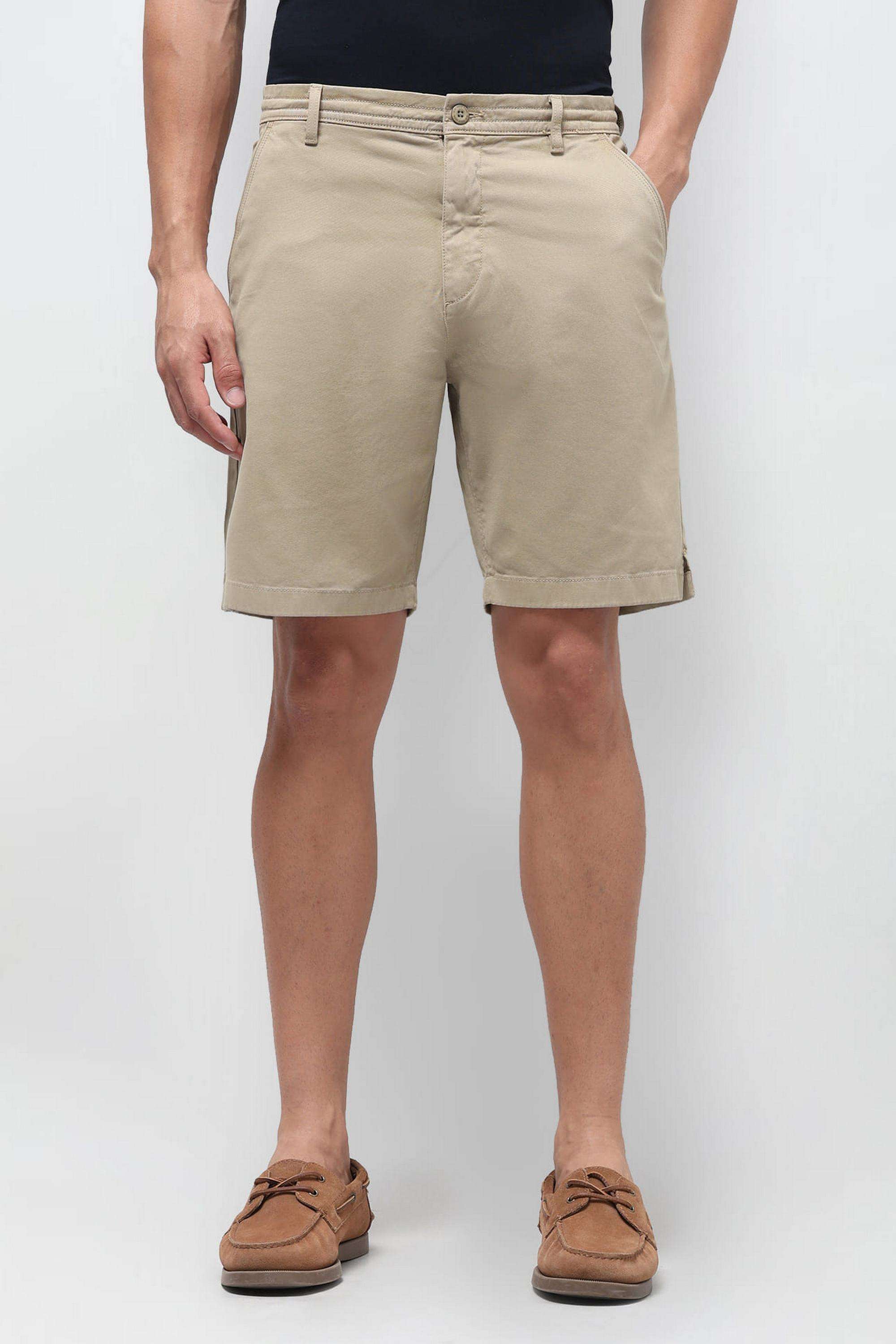 Solid-Cotton-Slim-Fit-Men-s-Shorts