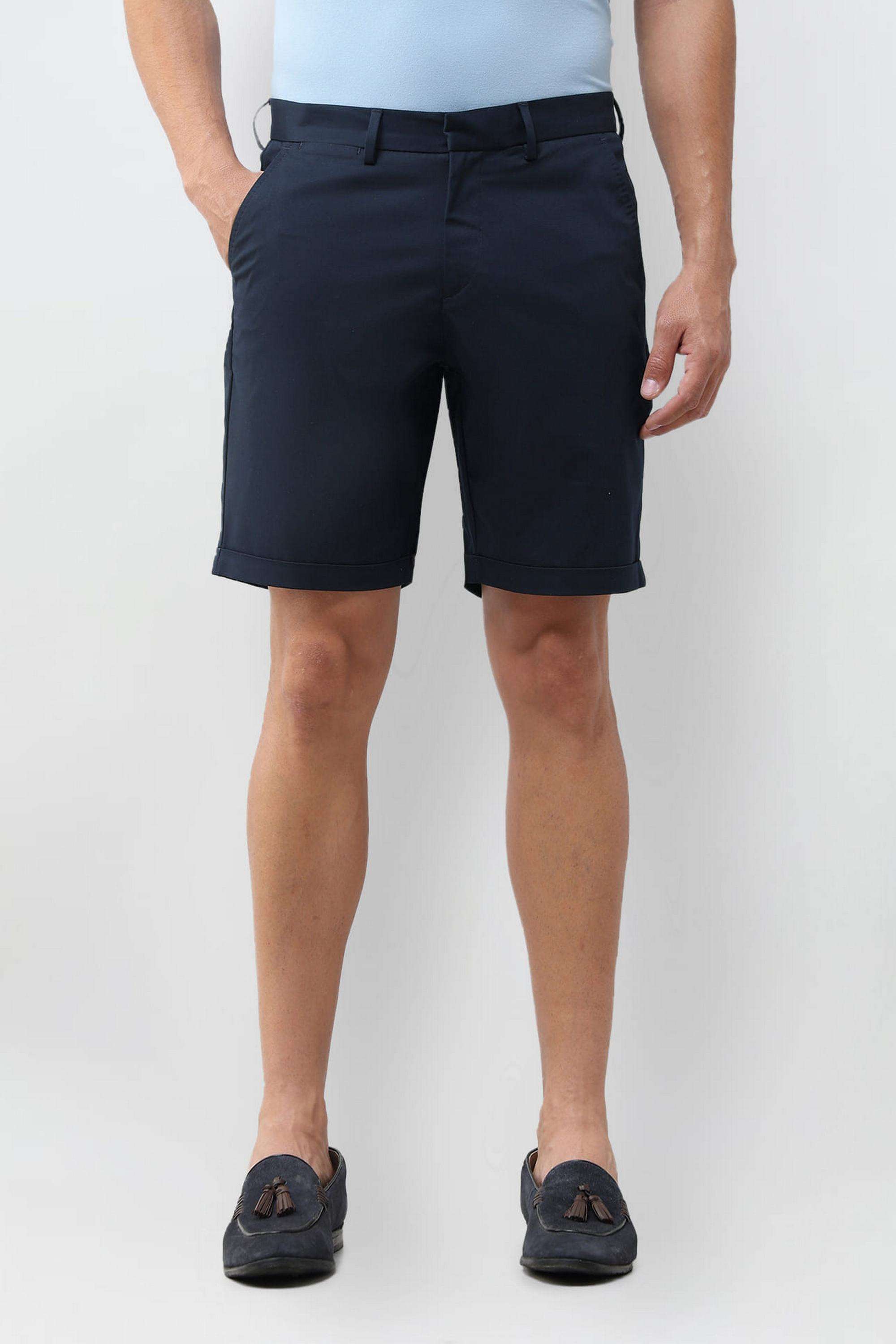 Solid-Cotton-Slim-Fit-Men-s-Shorts