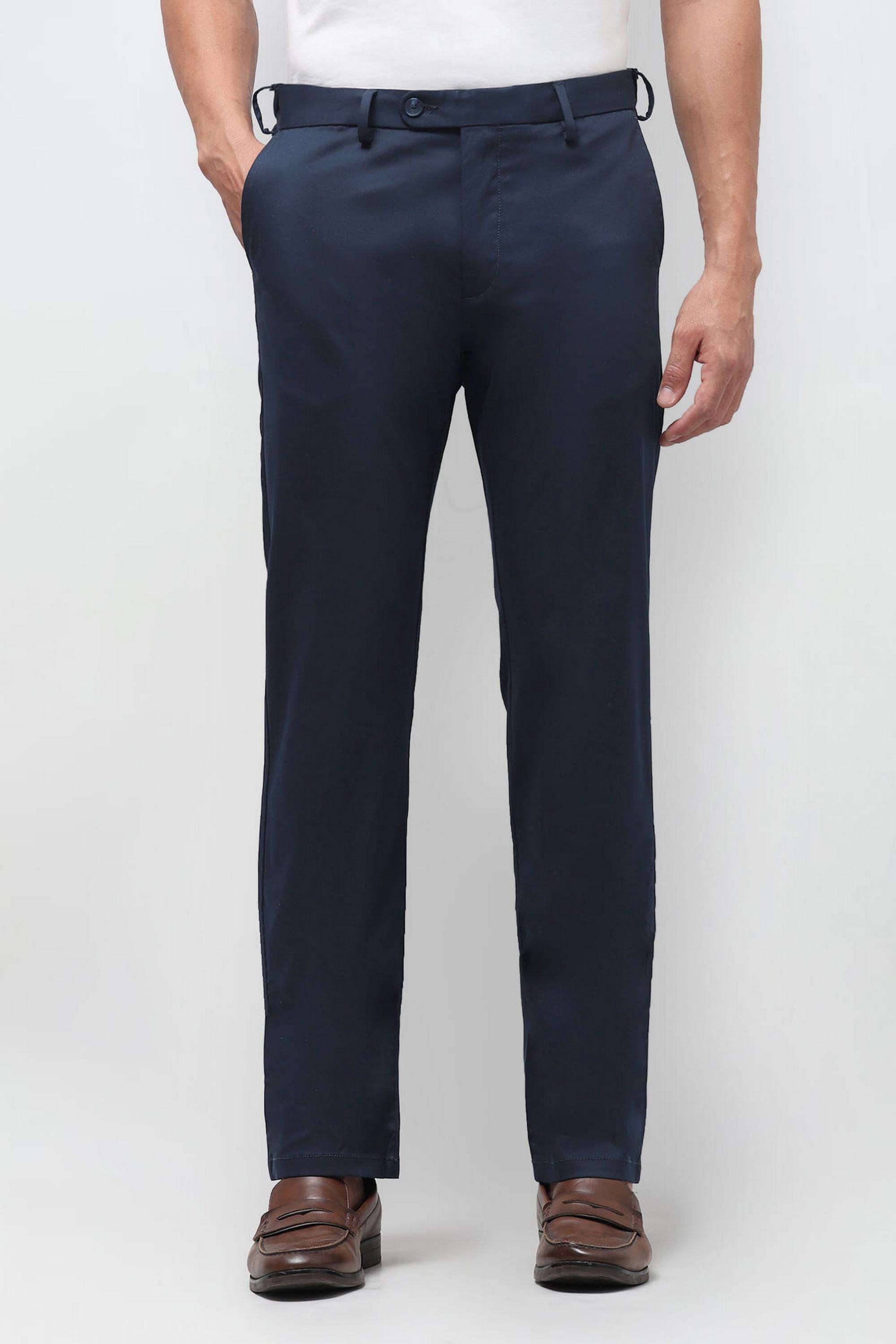 Solid-Cotton-Straight-fit-Men-s-Casual-Trousers