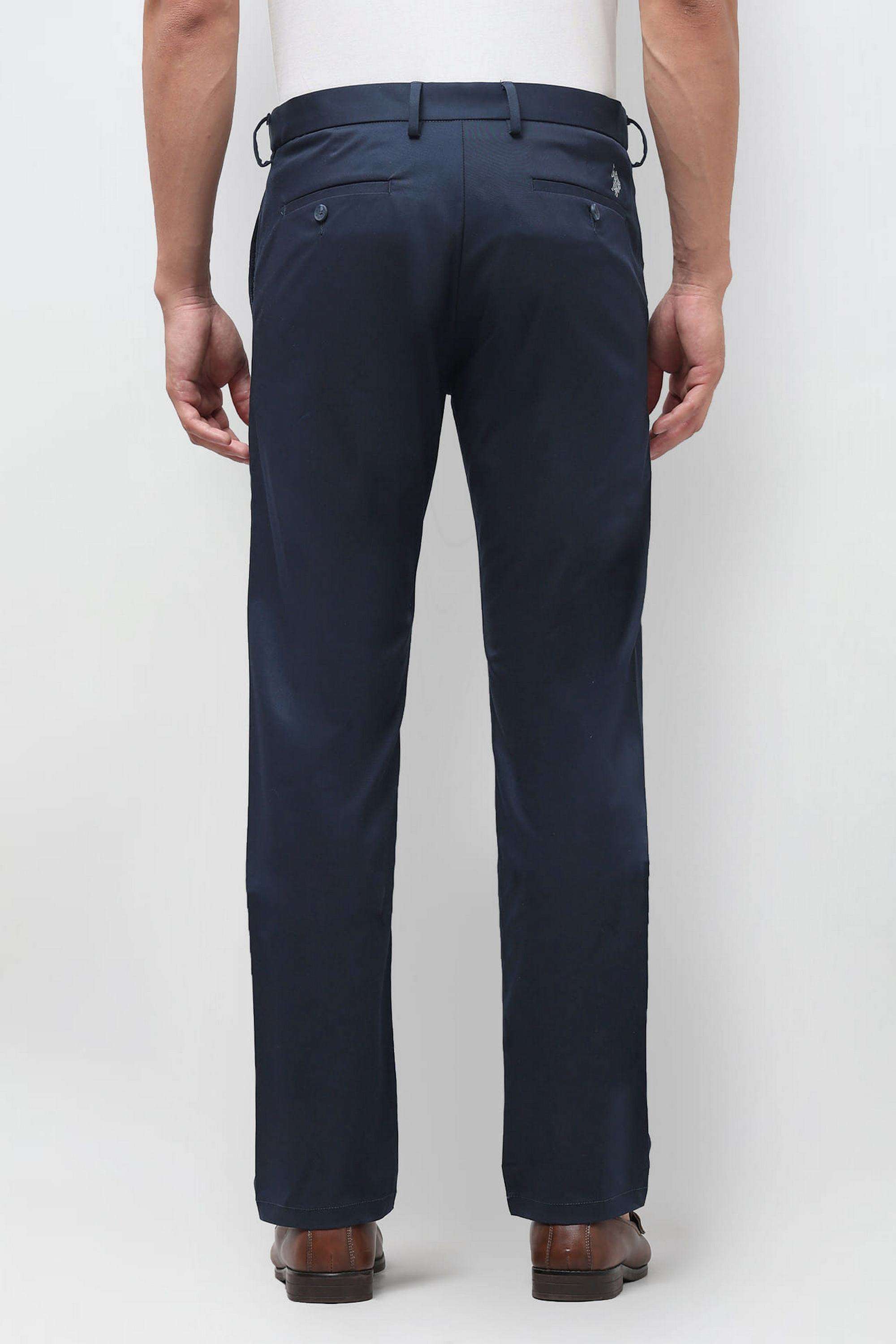 Solid-Cotton-Straight-fit-Men-s-Casual-Trousers