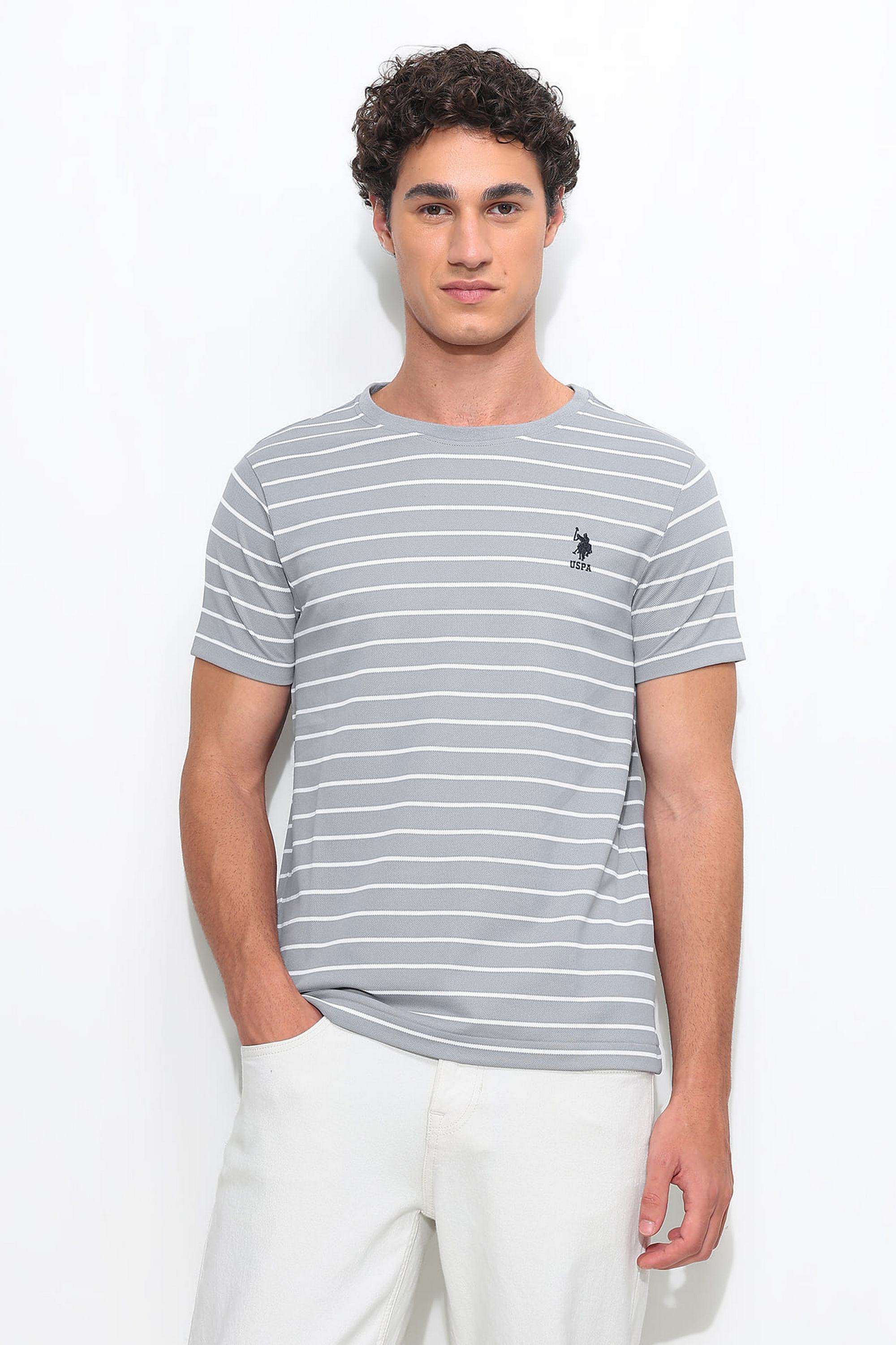 Stripes-Polyester-Round-Neck-Men-s-T-Shirt