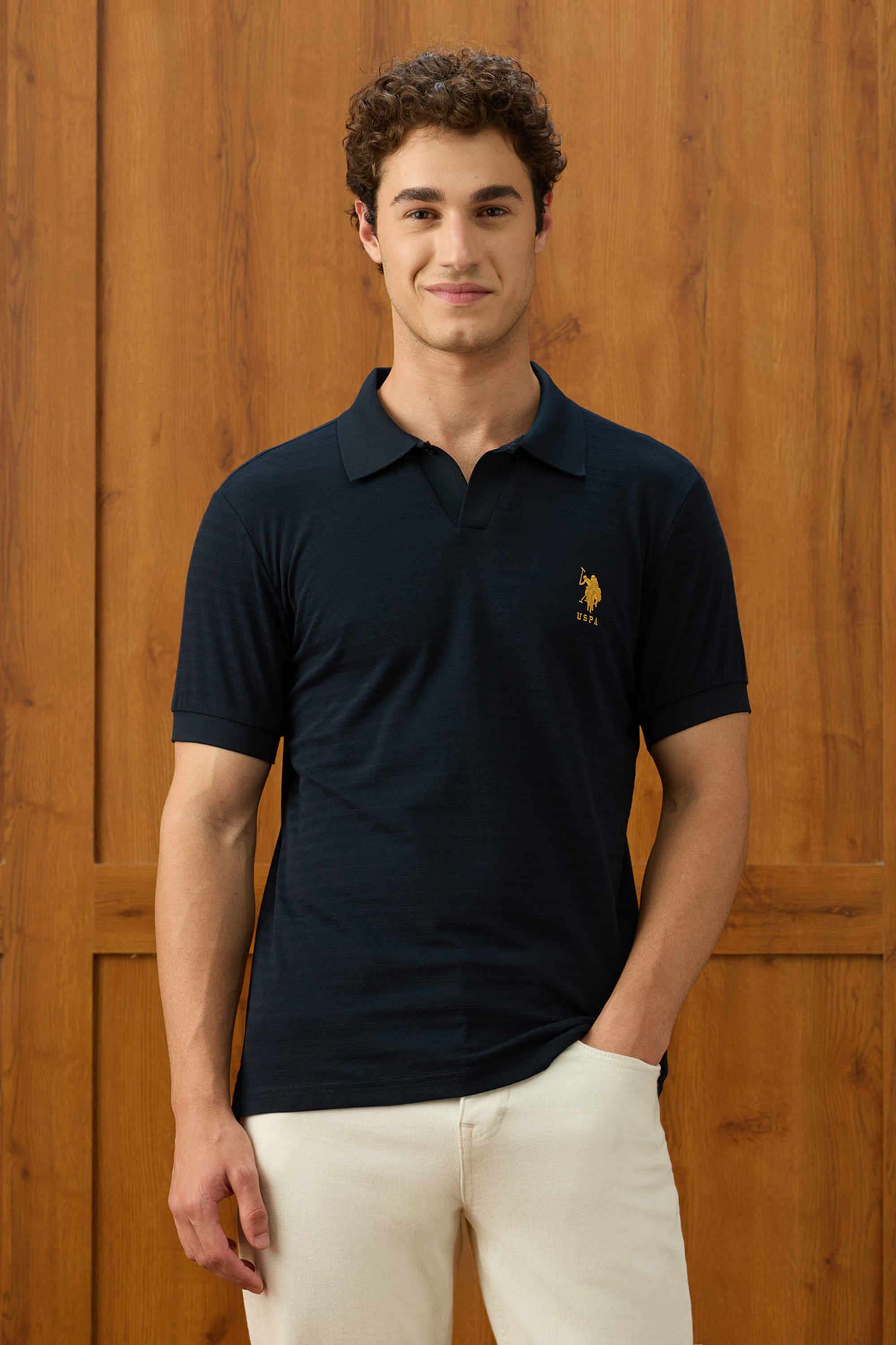 Solid-Cotton-Polo-Men-s-T-Shirt