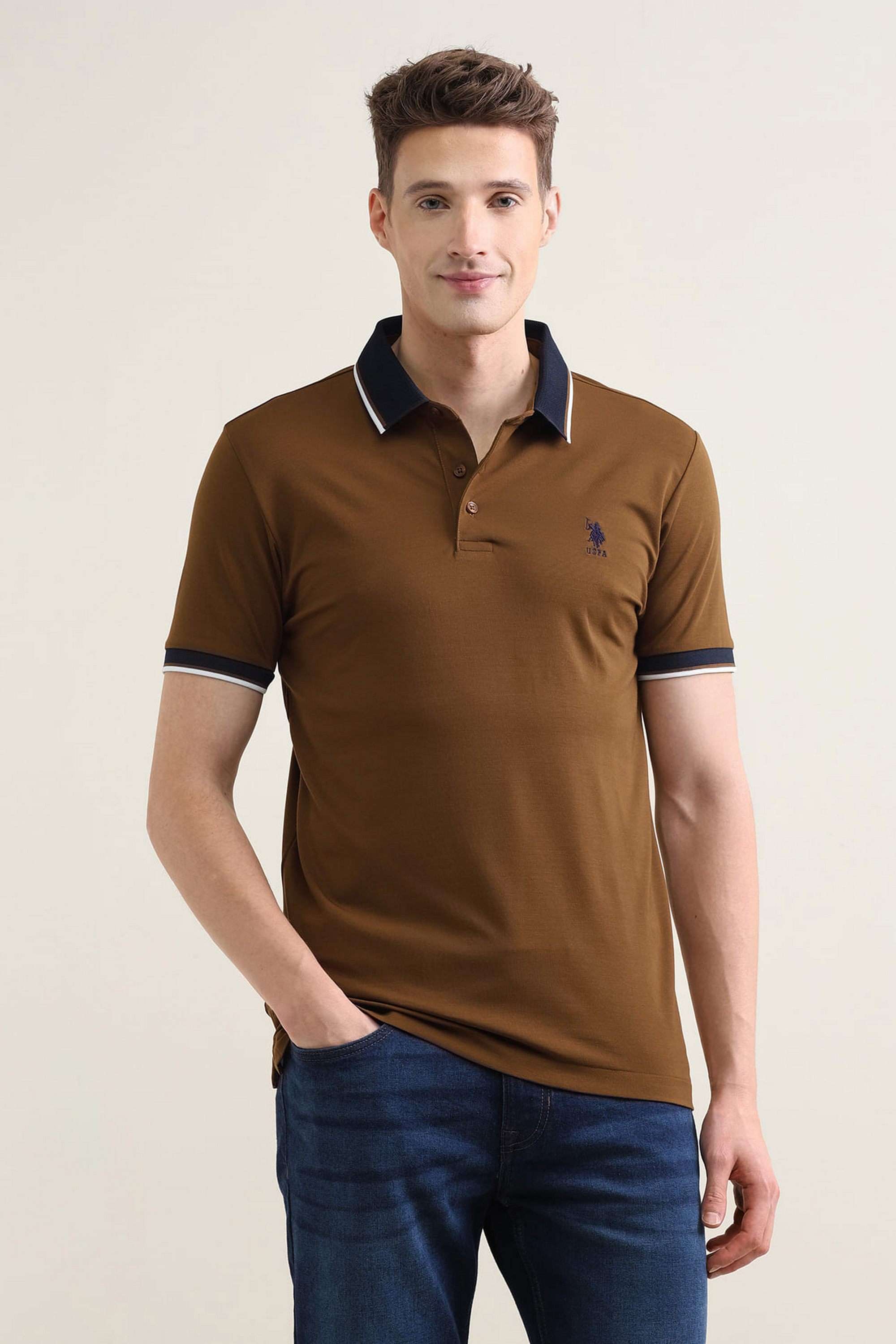 Solid-Rayon-Polo-Men-s-T-Shirt