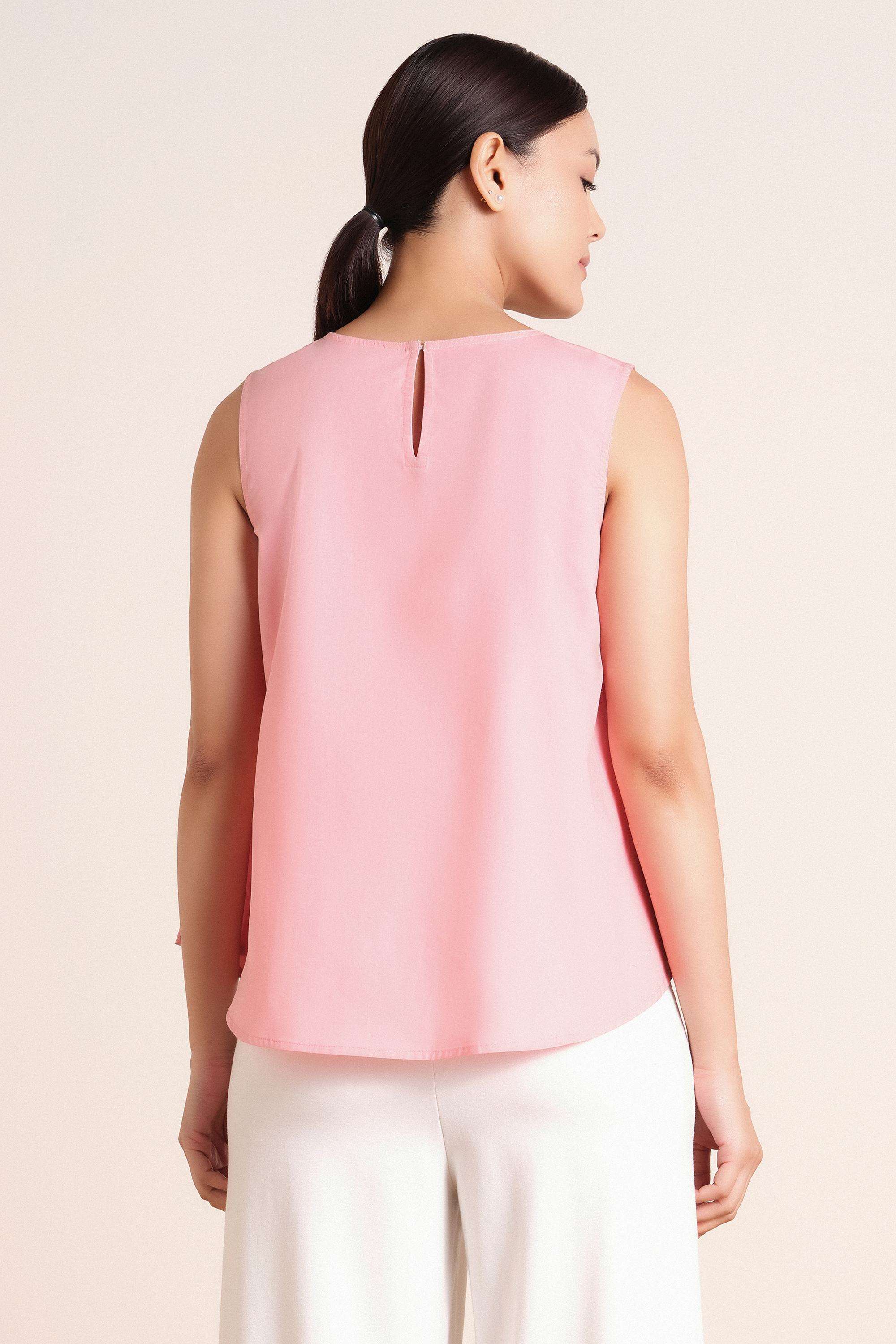 Solid-Blended-Fabric-Women-s-Top