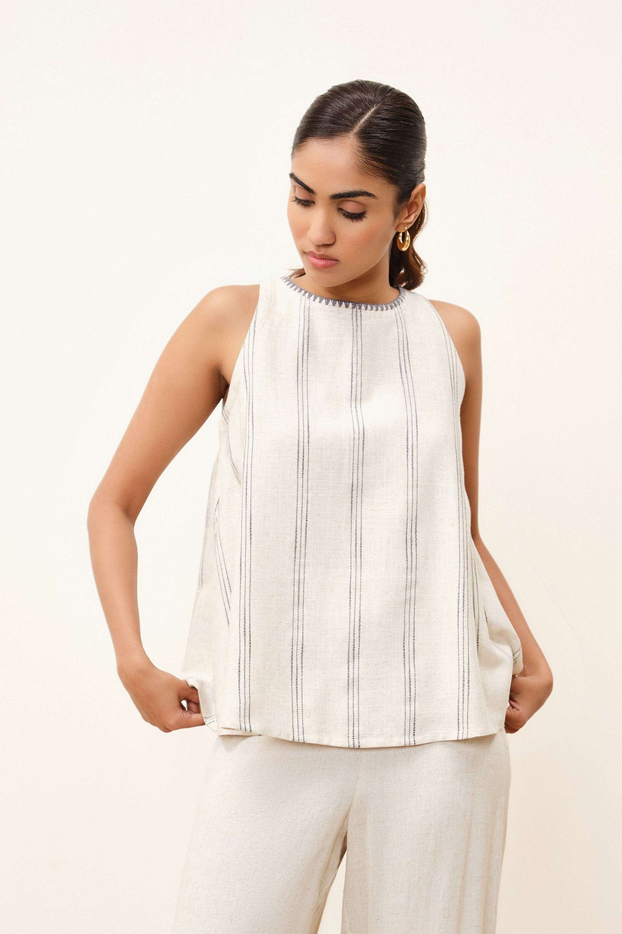 Solid-Blended-Fabric-Women-s-Top