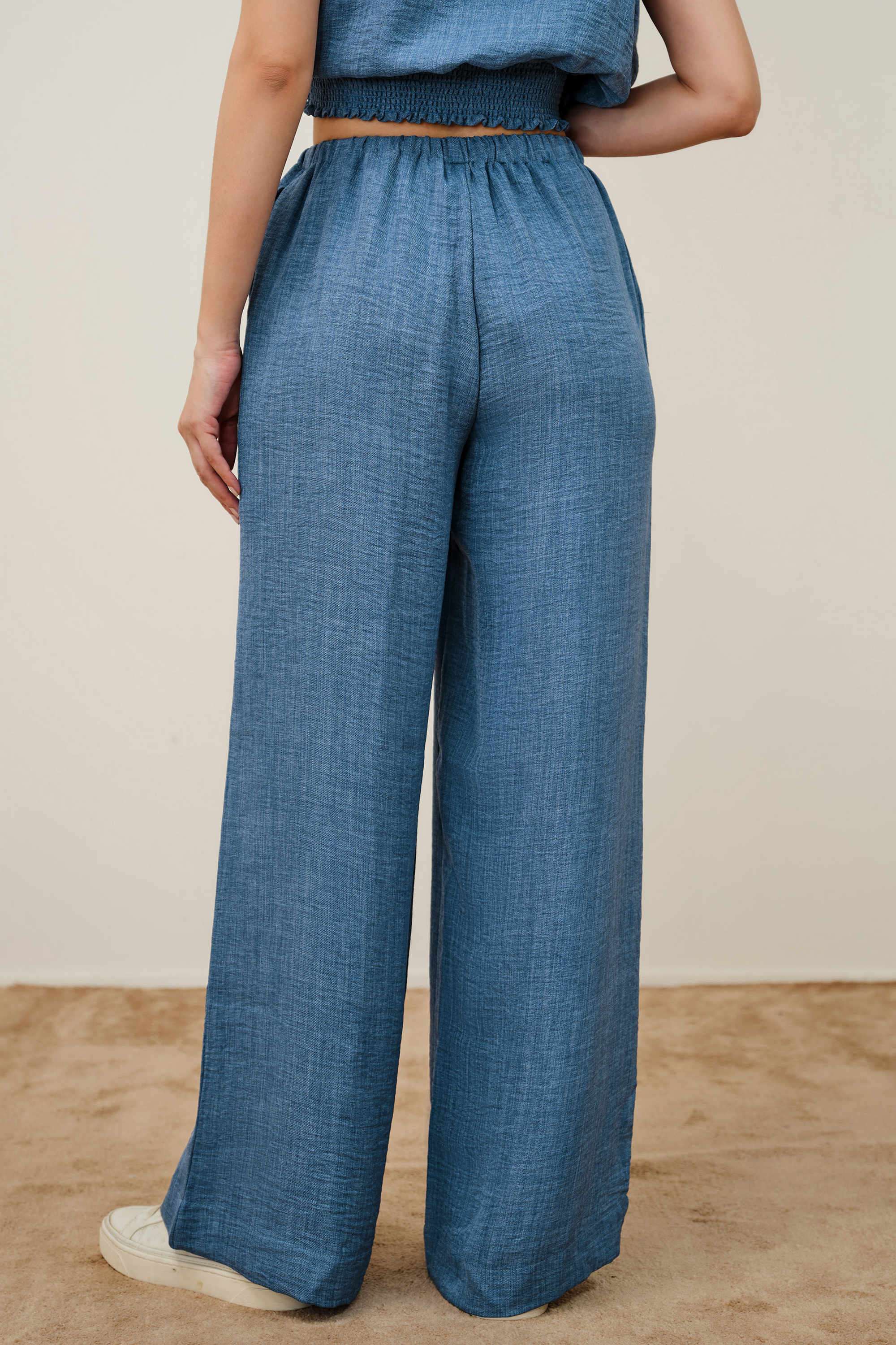 Solid-Regular-Fit-Polyester-Women-s-Casual-Wear-Trousers