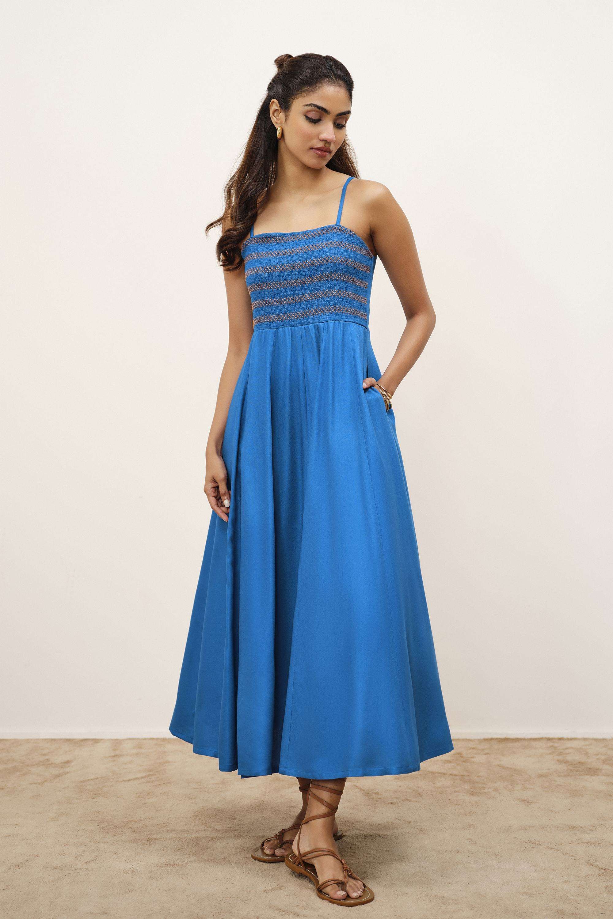 Solid-Blended-Fabric-Women-s-Dress