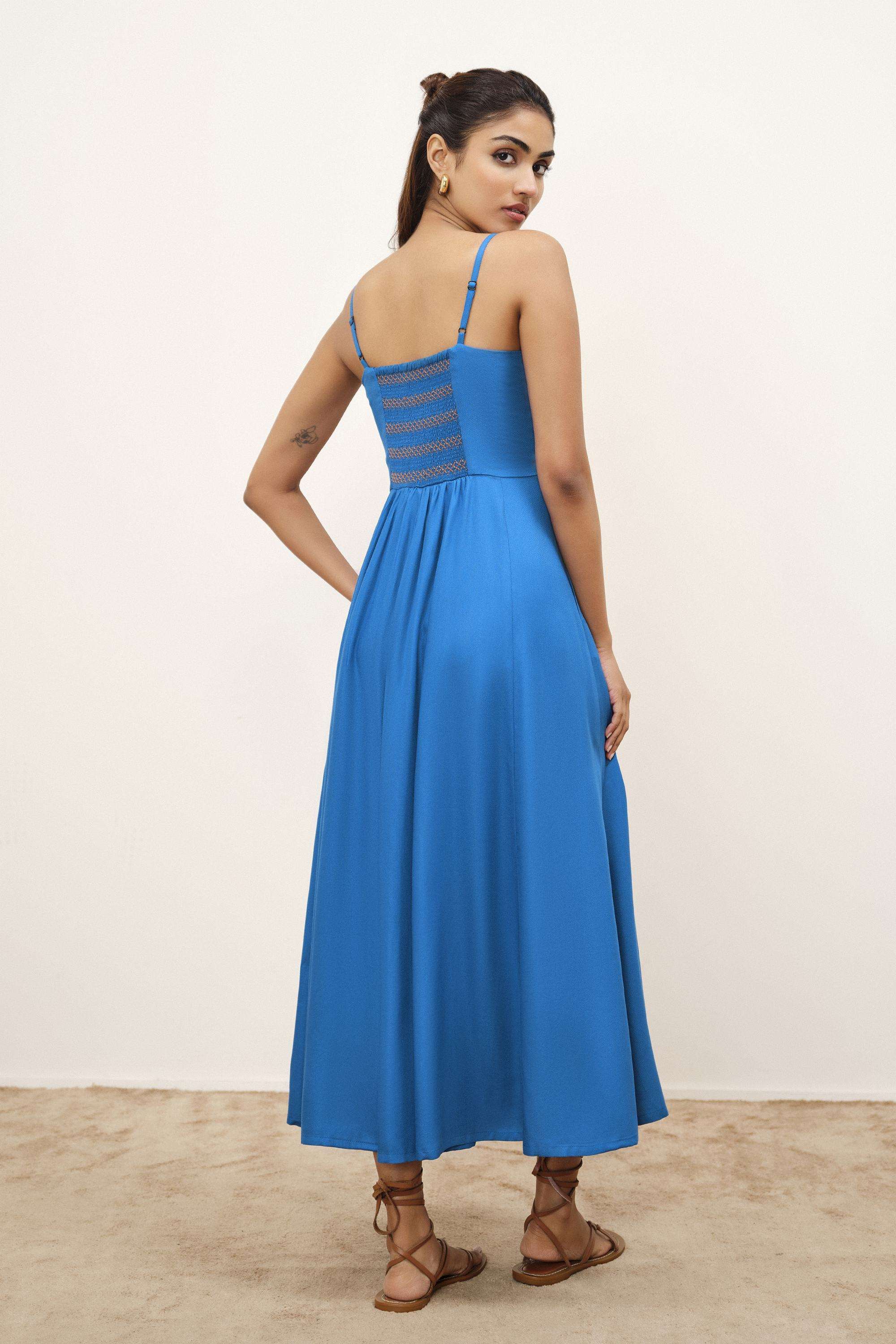 Solid-Blended-Fabric-Women-s-Dress