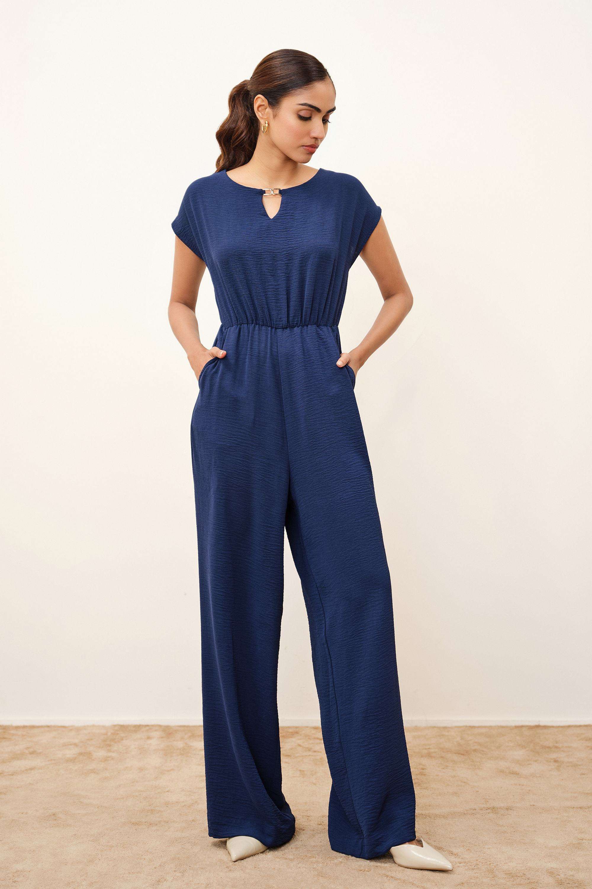 Solid-Blended-Fabric-Women-s-Jumpsuit