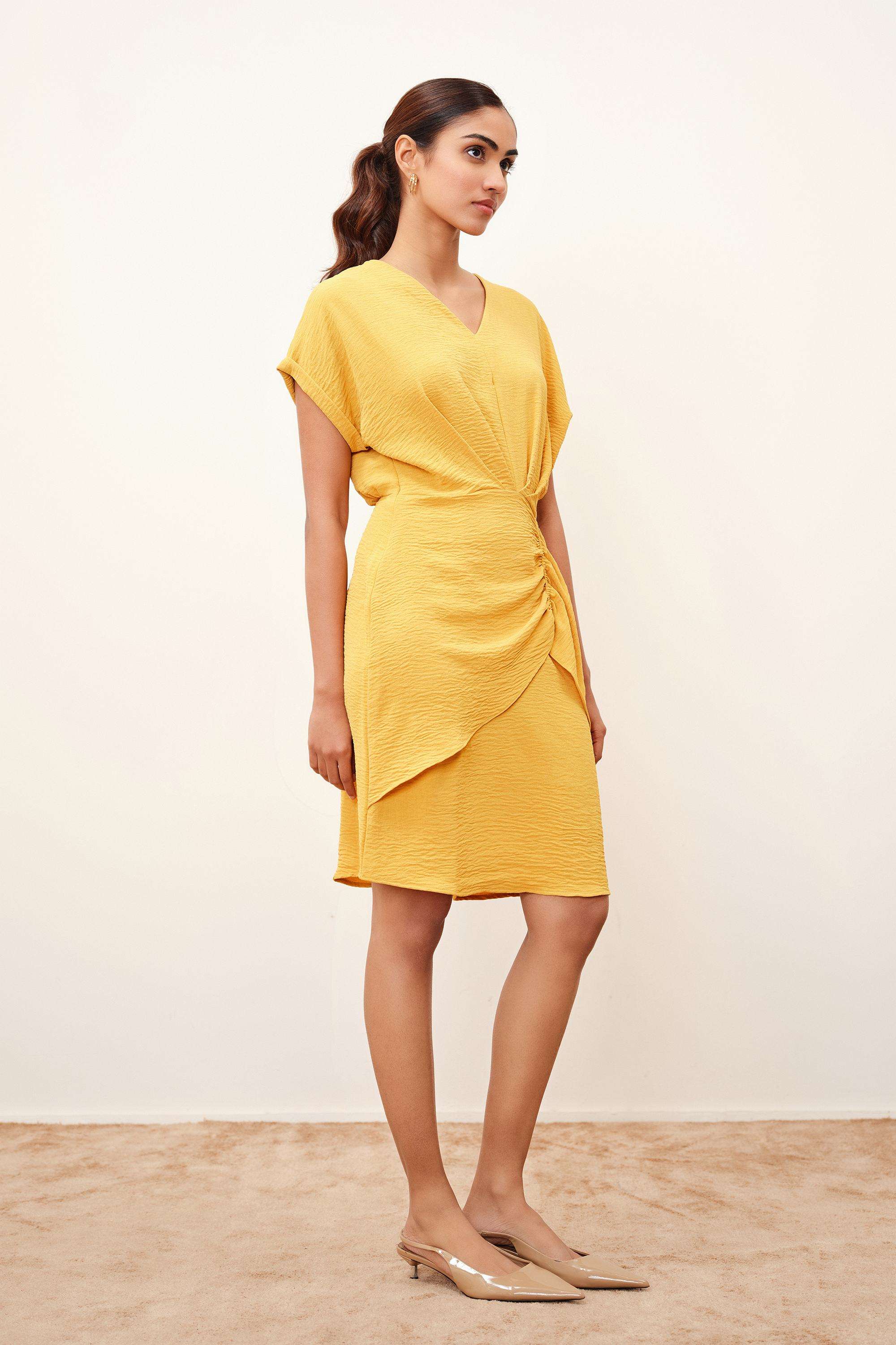 Solid-Blended-Fabric-Women-Dress