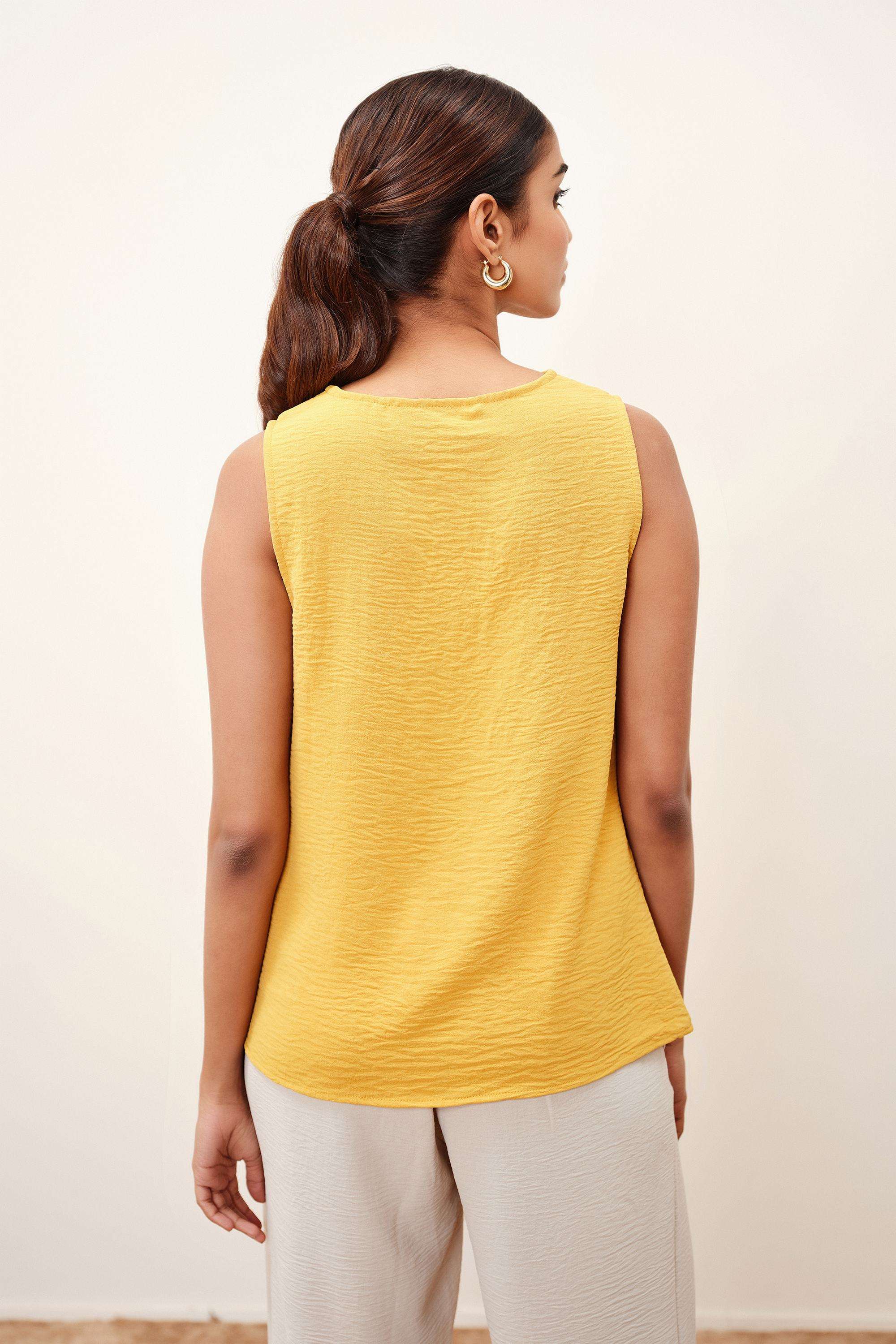 Solid-Blended-Fabric-Women-s-Top
