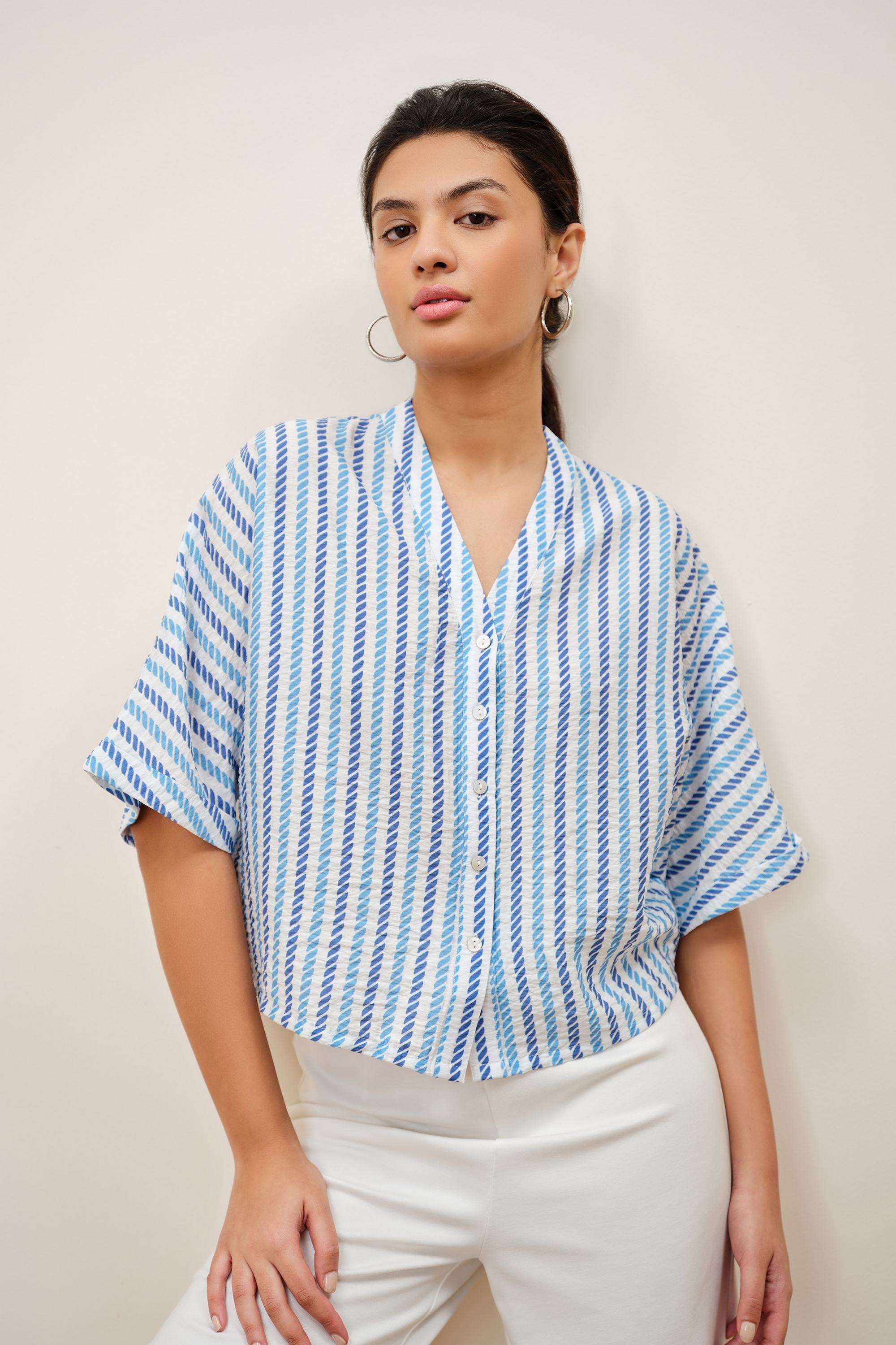 Solid-Blended-Fabric-Women-s-Top