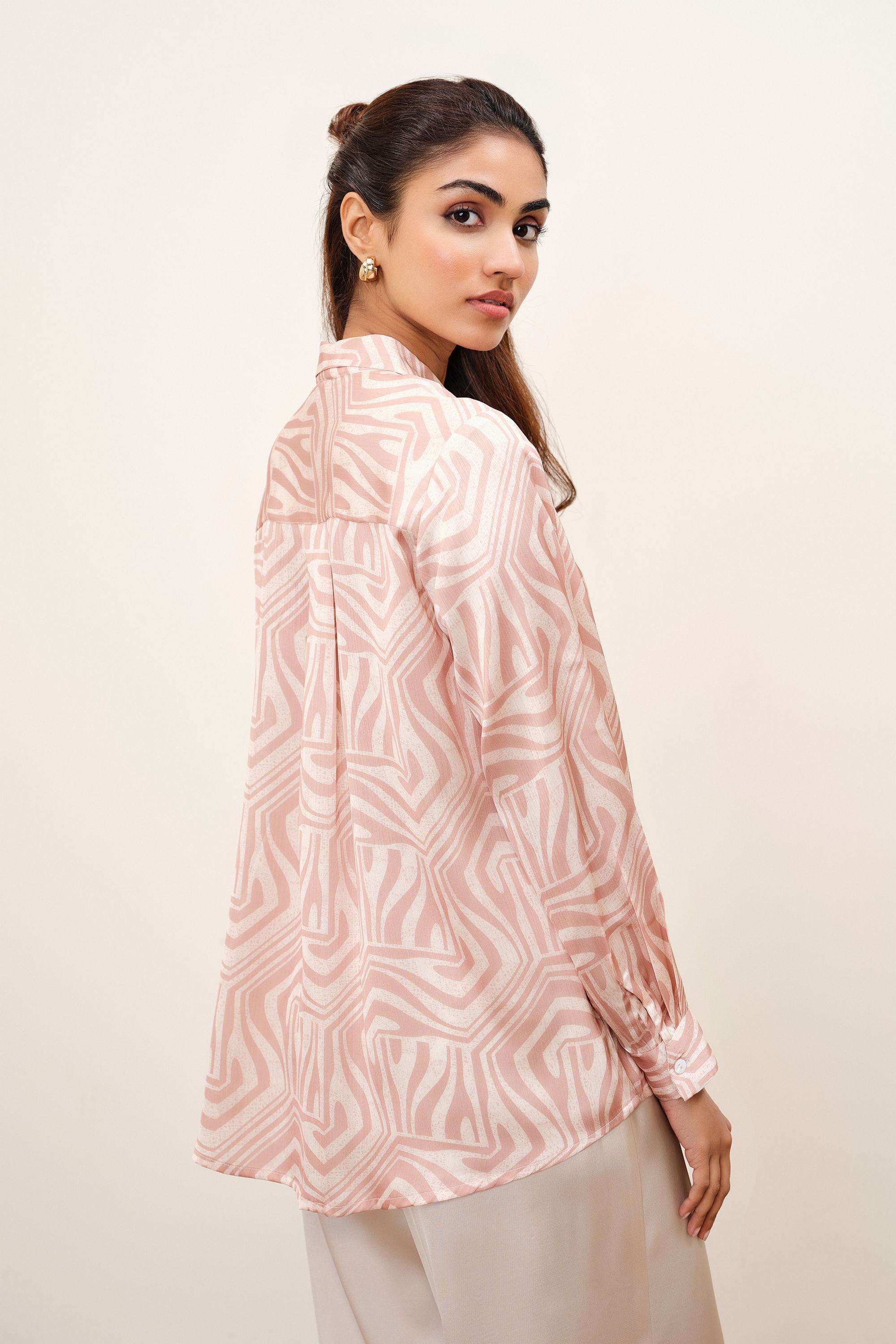 Solid-Blended-Fabric-Women-s-Shirt