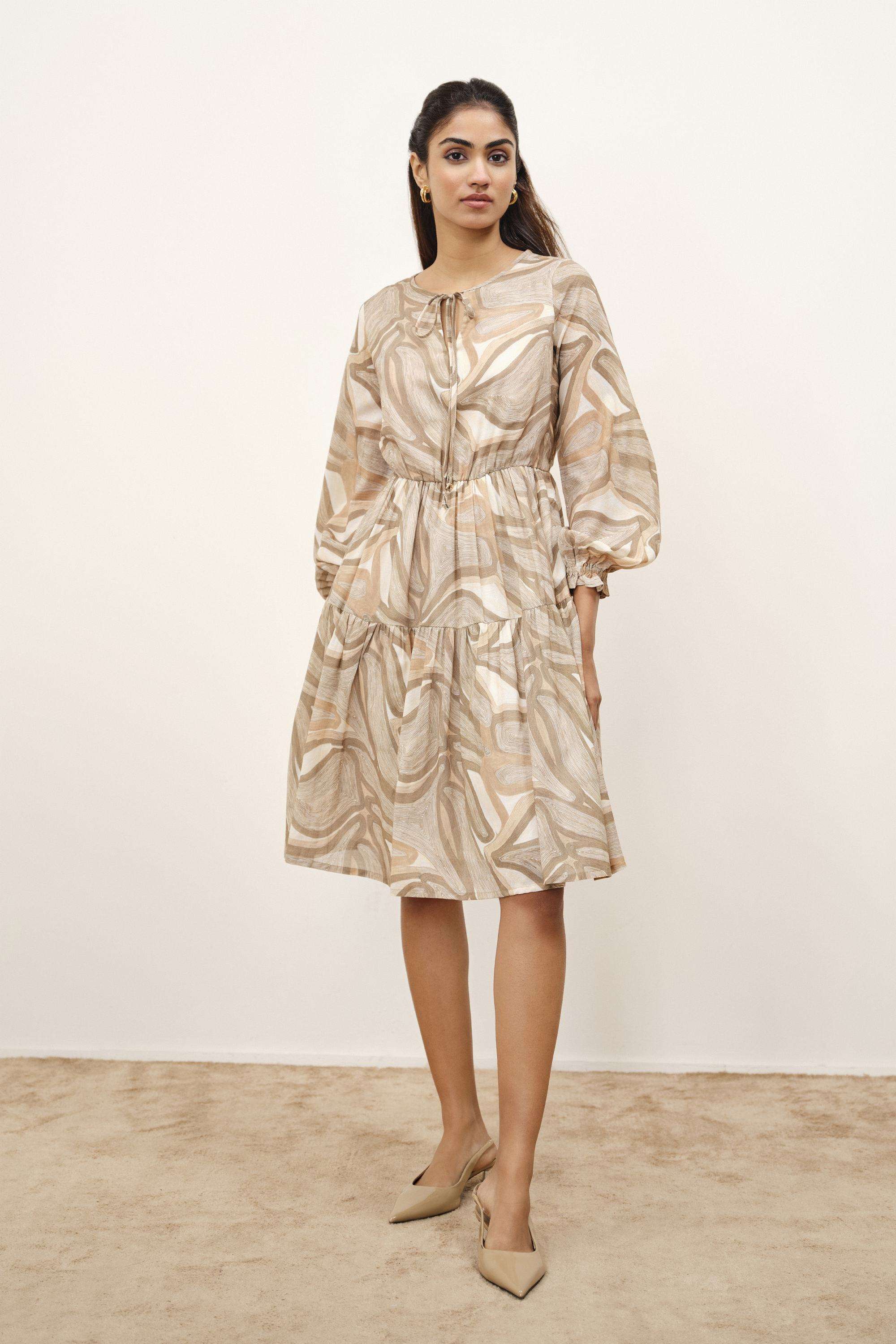 Solid-Blended-Fabric-Women-s-Dress