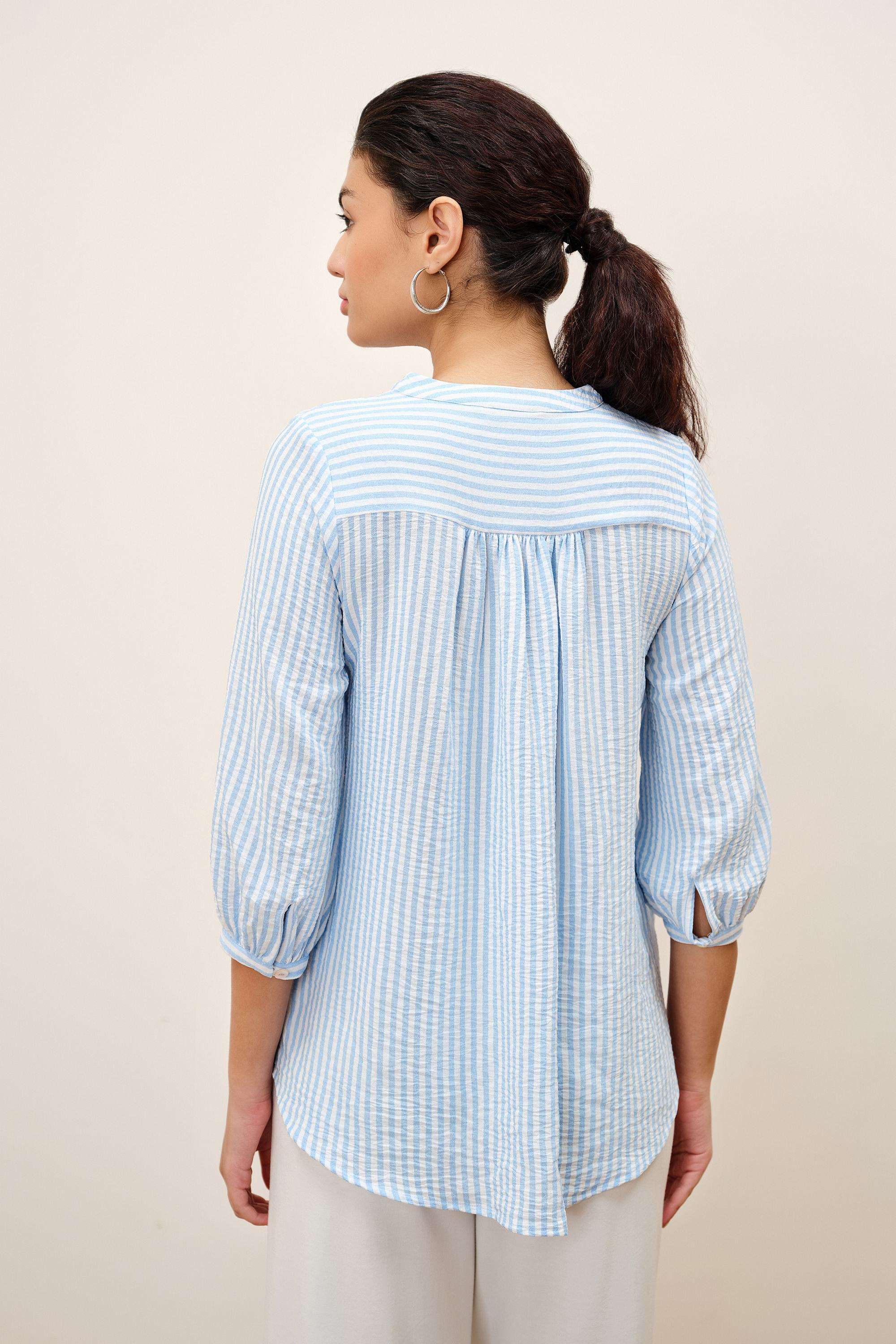 Solid-Blended-Fabric-Women-s-Top