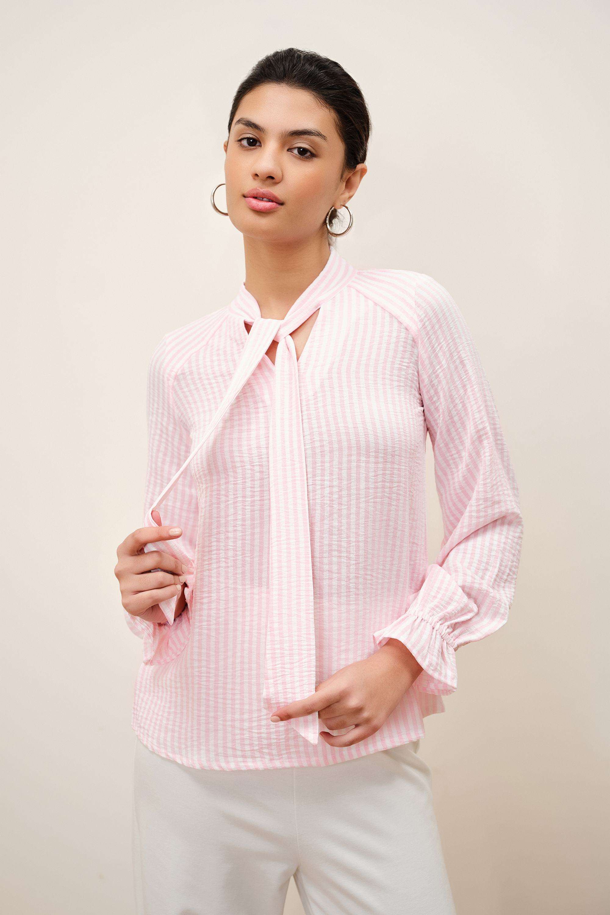 Solid-Blended-Fabric-Women-s-Shirt
