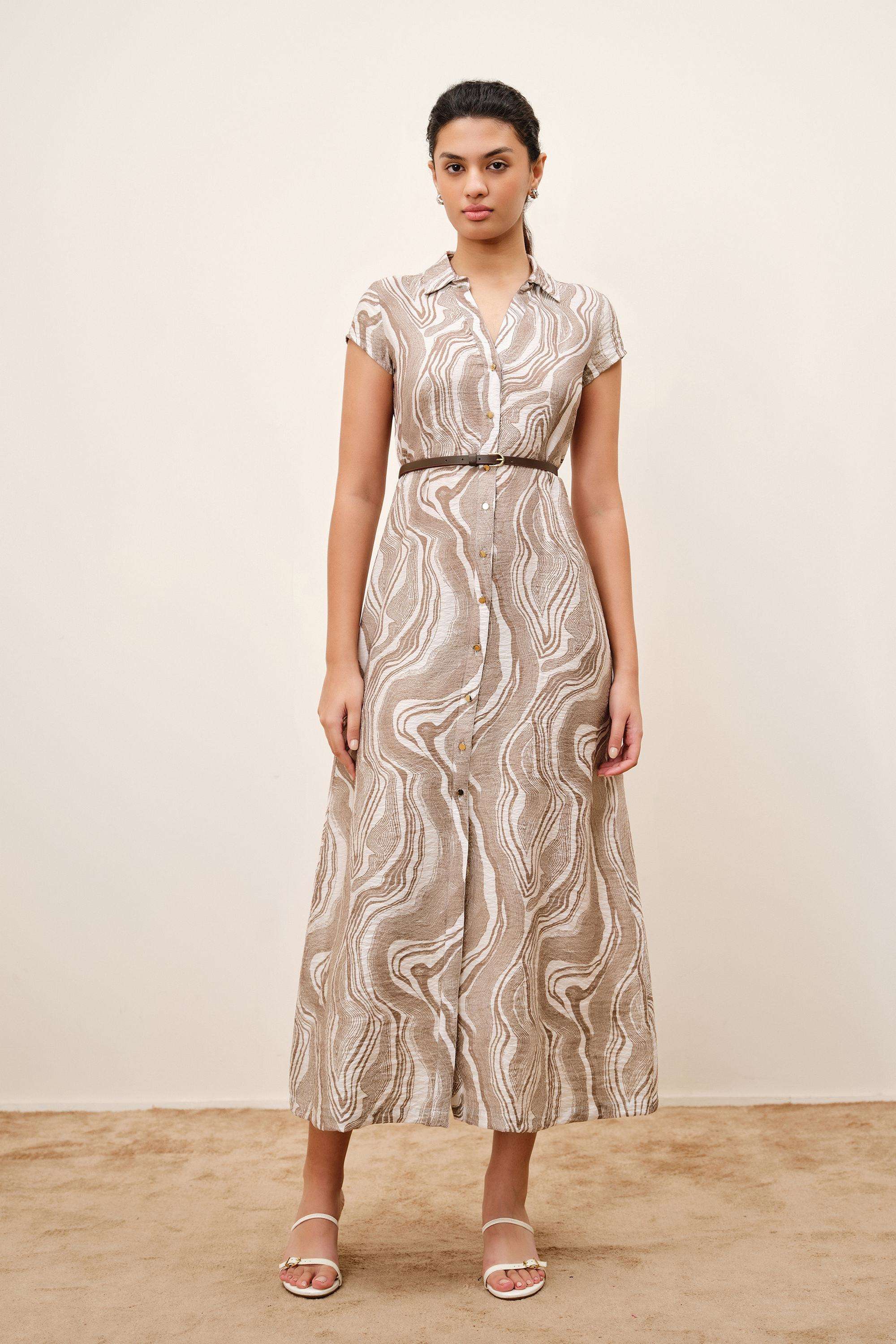 Solid-Blended-Fabric-Women-Dress