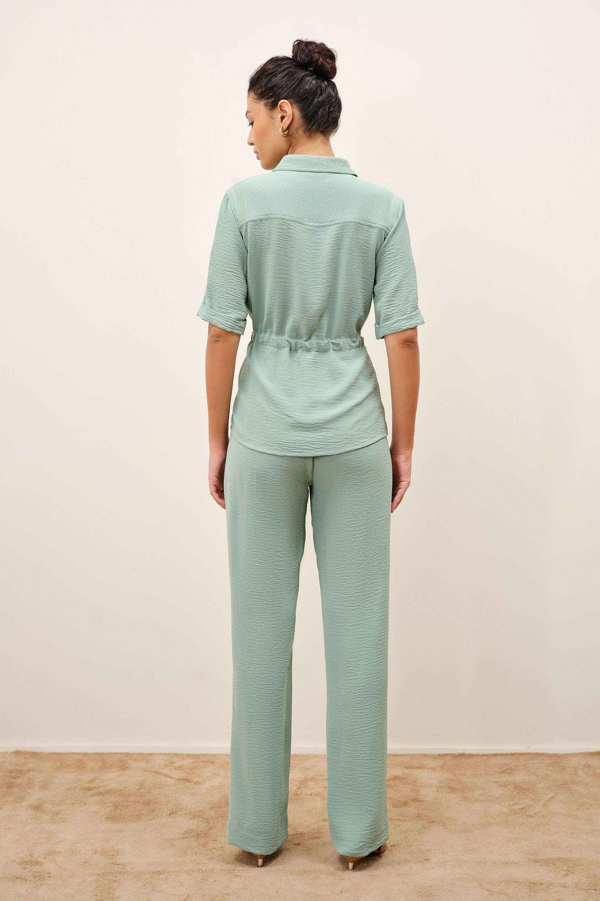 Solid-Collared-Blended-Fabric-Women-Festive-Wear-Shirt