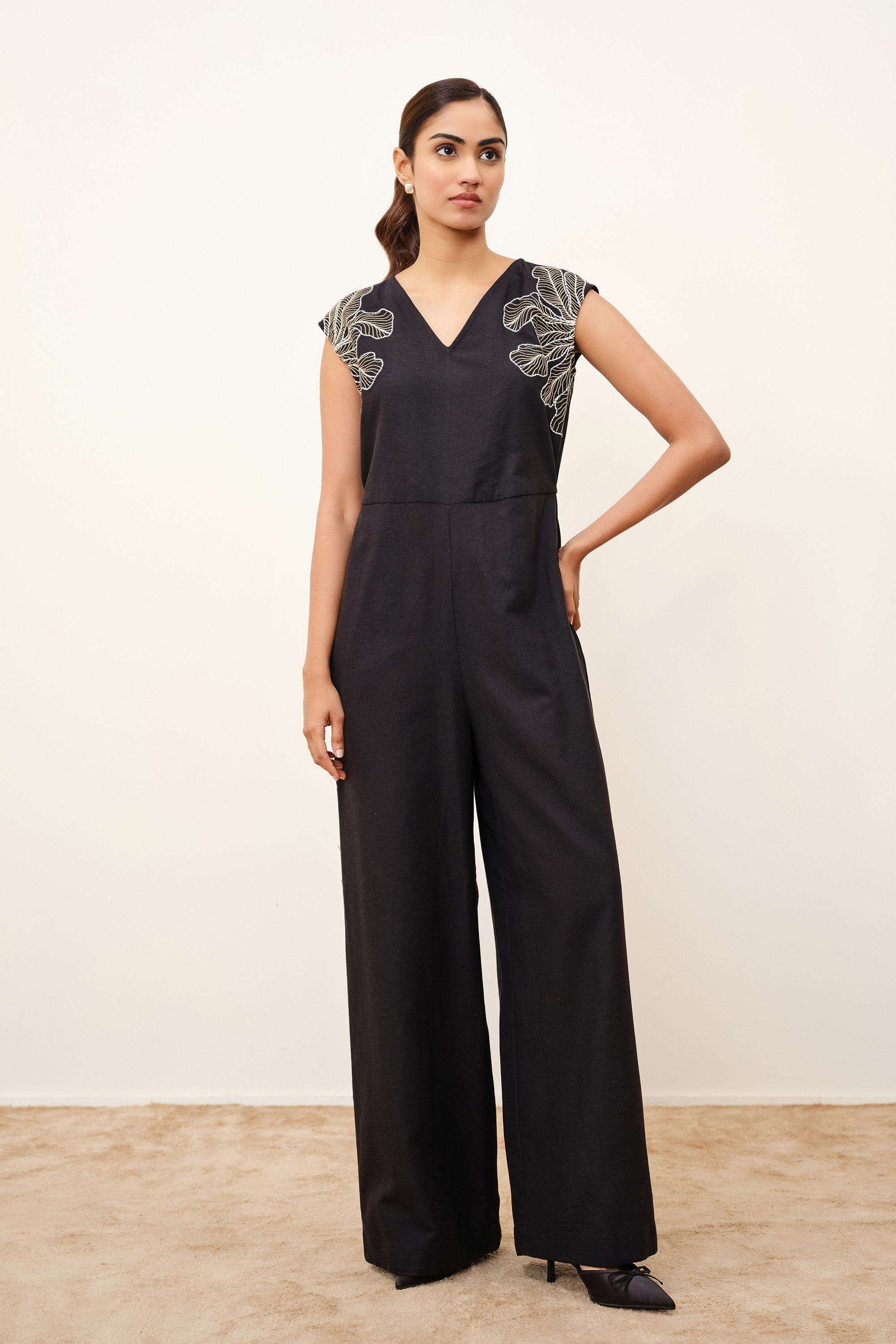 Solid-Blended-Fabric-Women-s-Jumpsuit