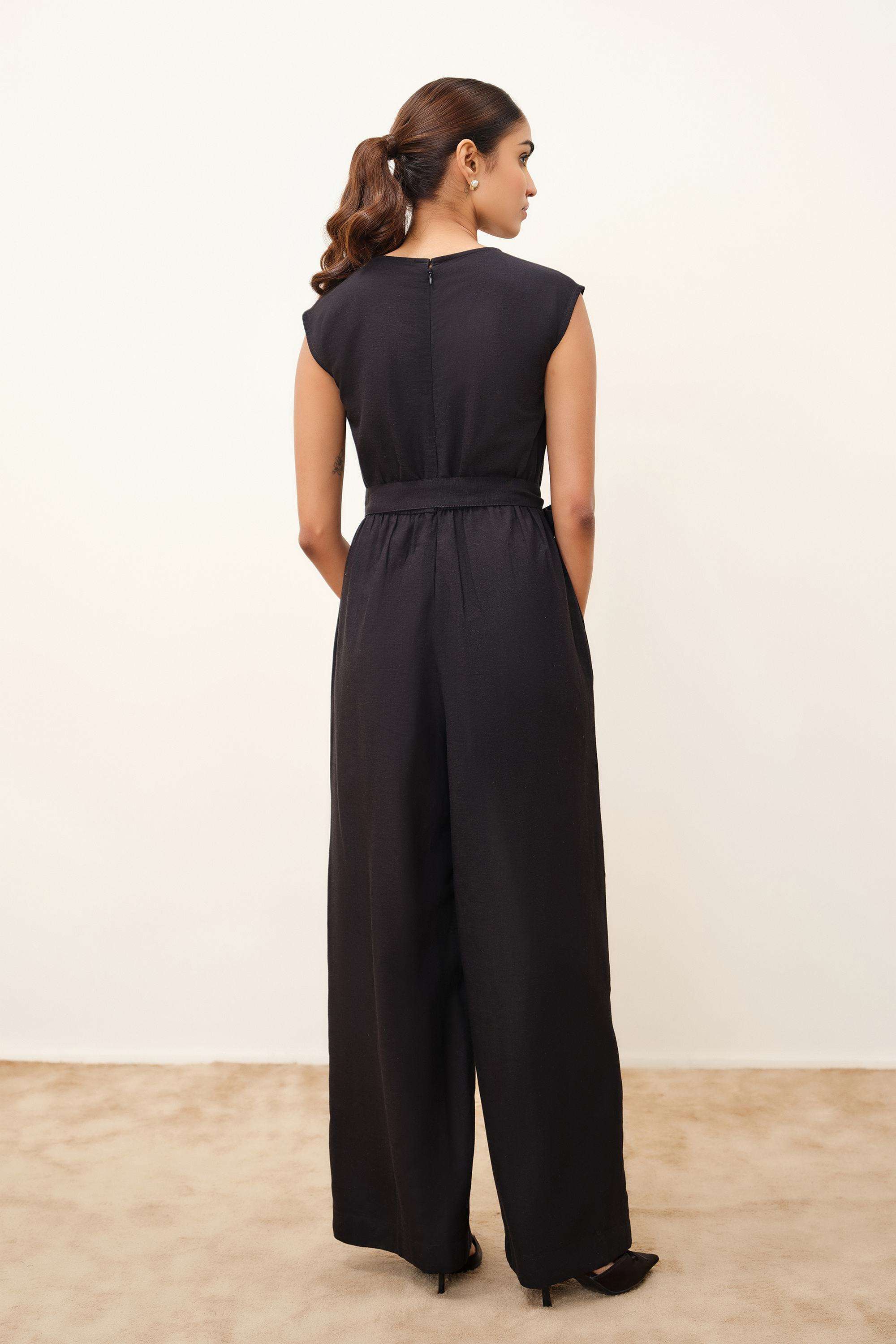 Solid-Blended-Fabric-Women-s-Jumpsuit