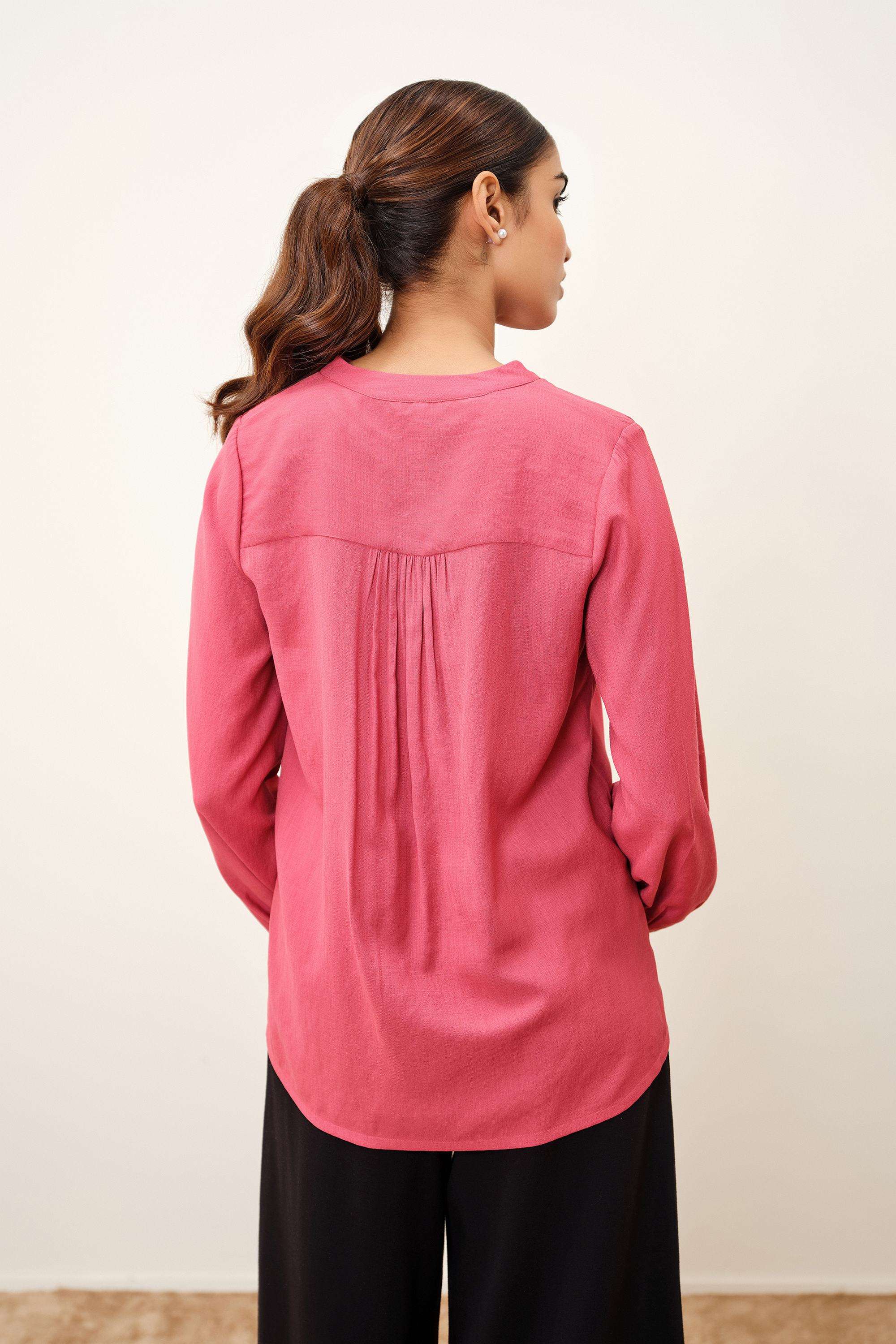 Solid-Blended-Fabric-Women-s-Top
