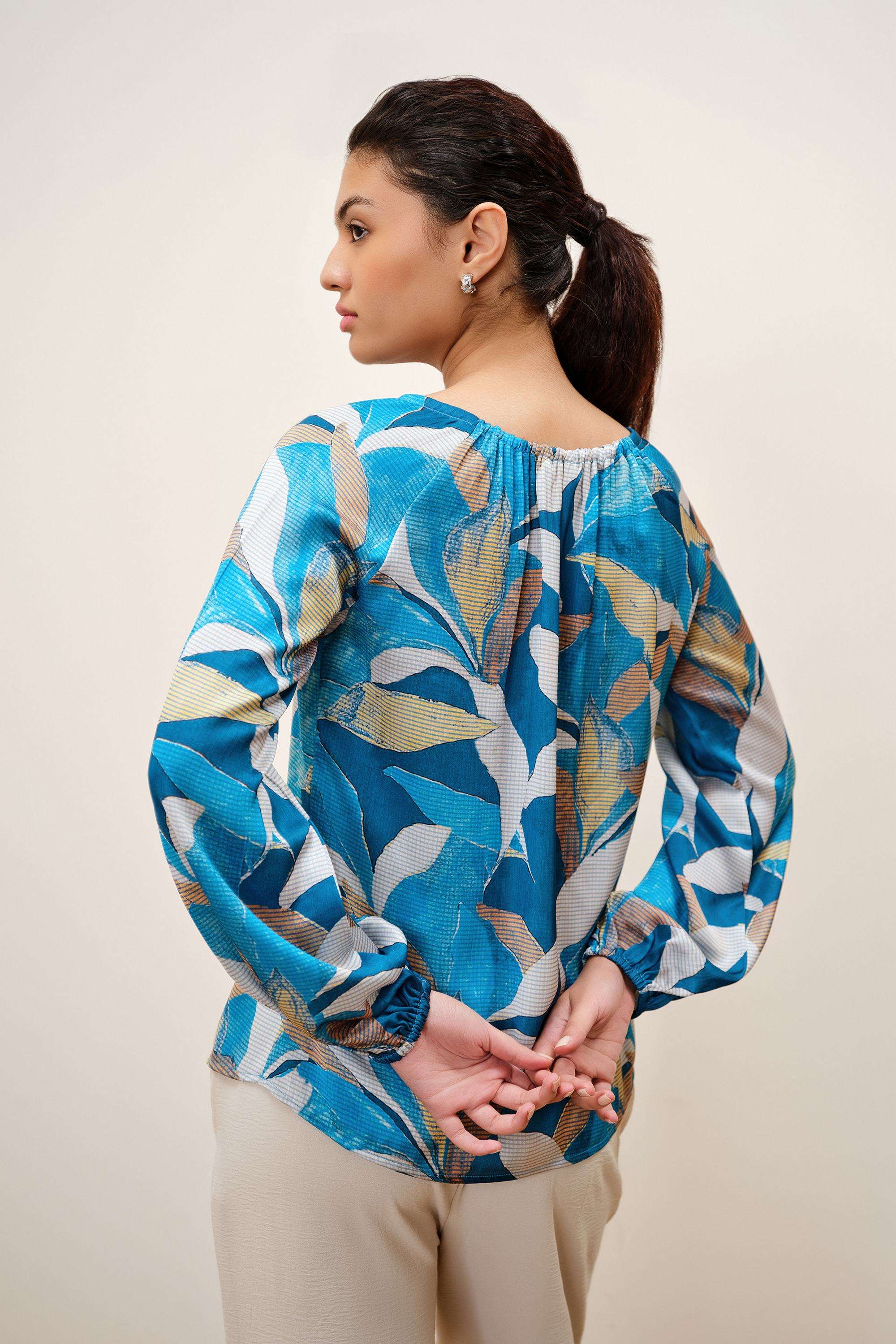 Solid-Blended-Fabric-Women-s-Top