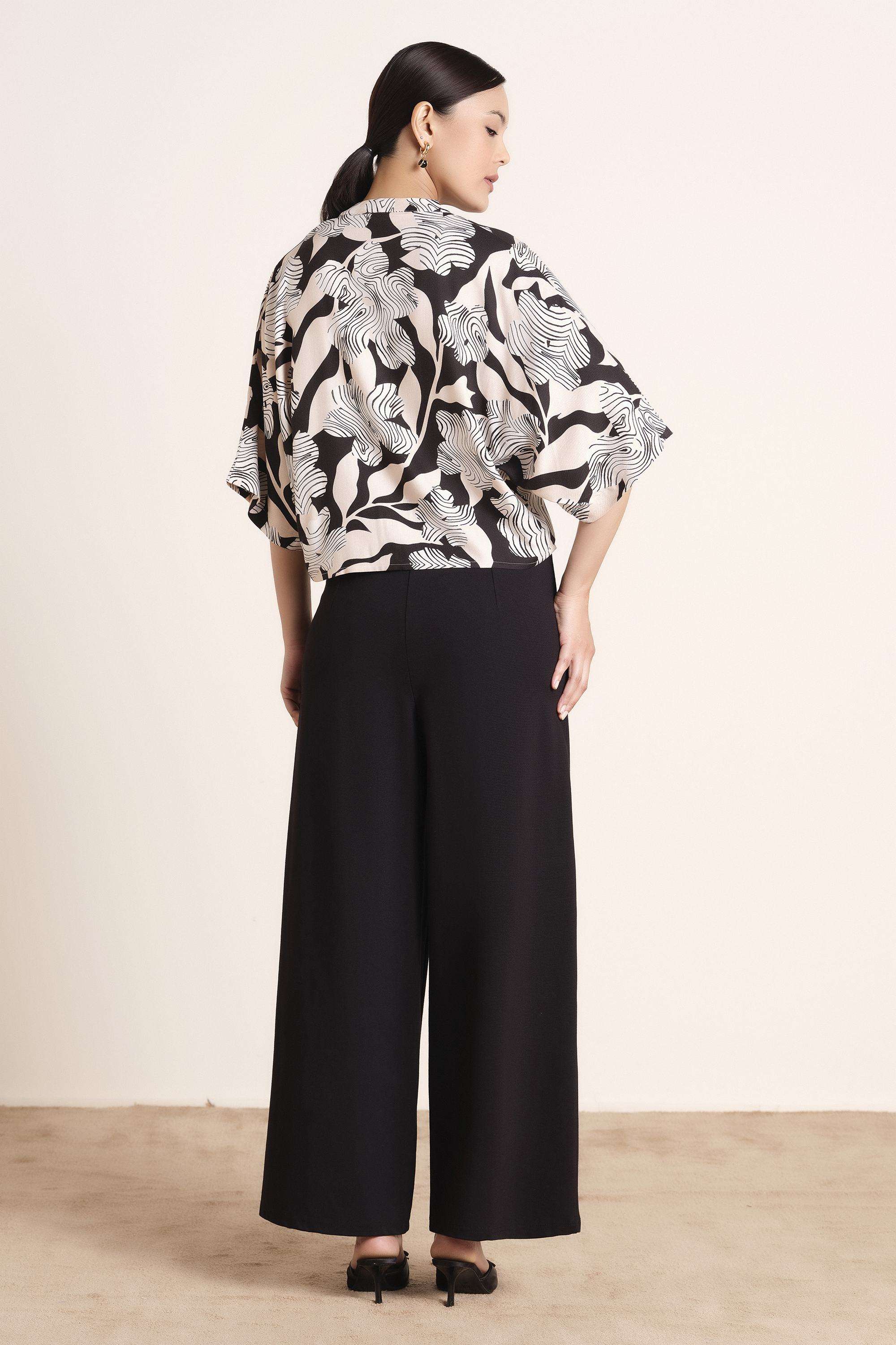 Solid-Blended-Fabric-Women-s-Top