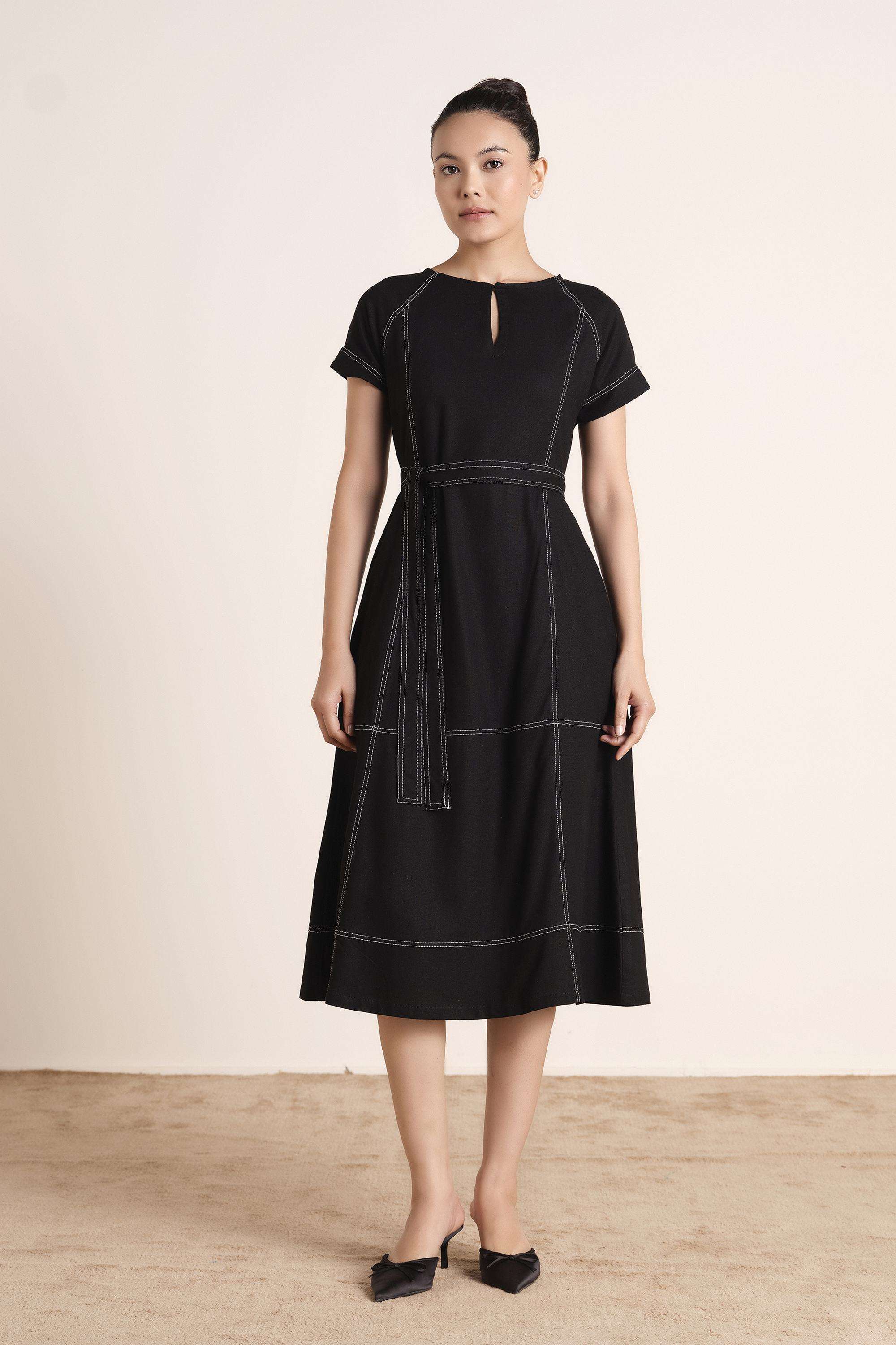 Solid-Blended-Fabric-Women-Dress