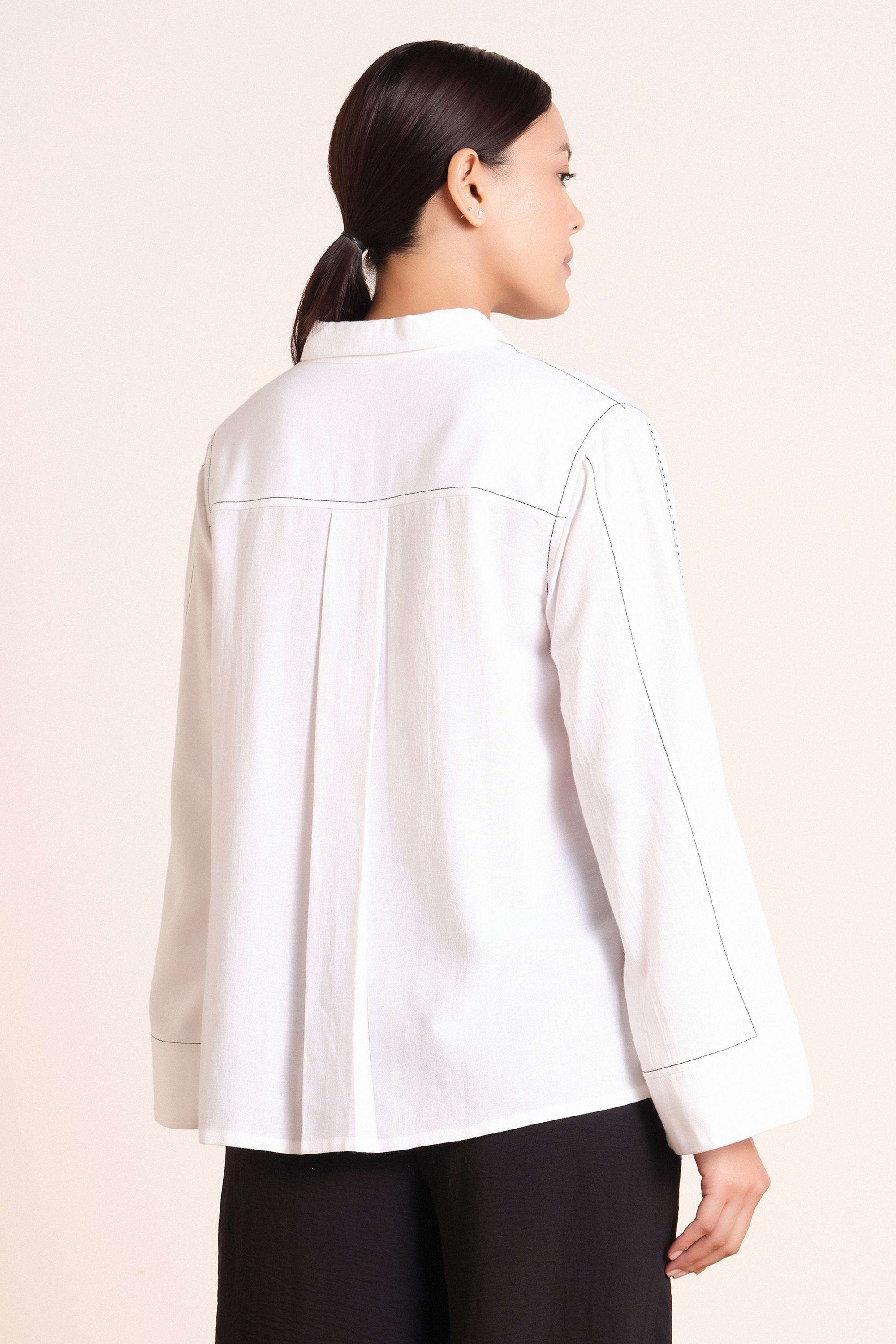 Solid-Blended-Fabric-Women-s-Top