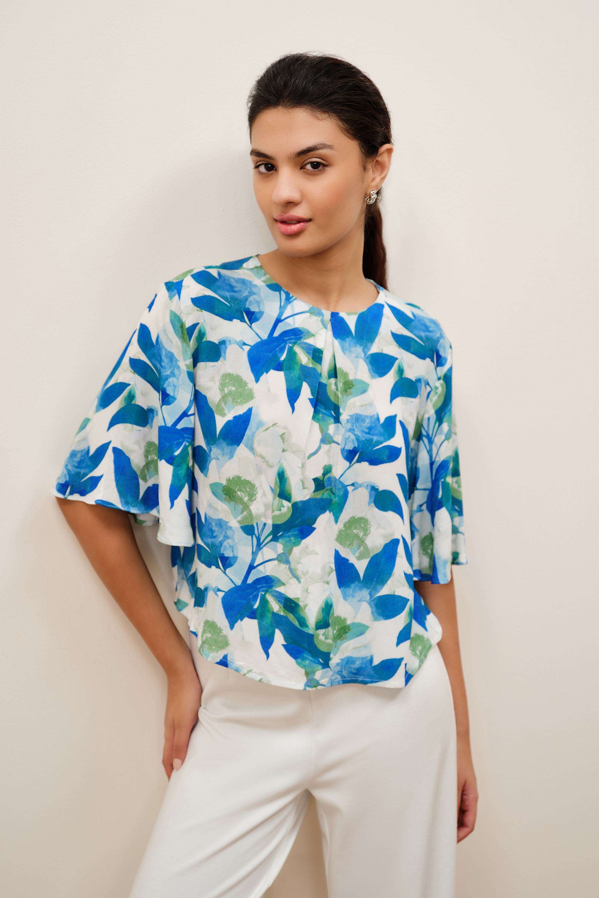 Solid-Blended-Fabric-Women-s-Top