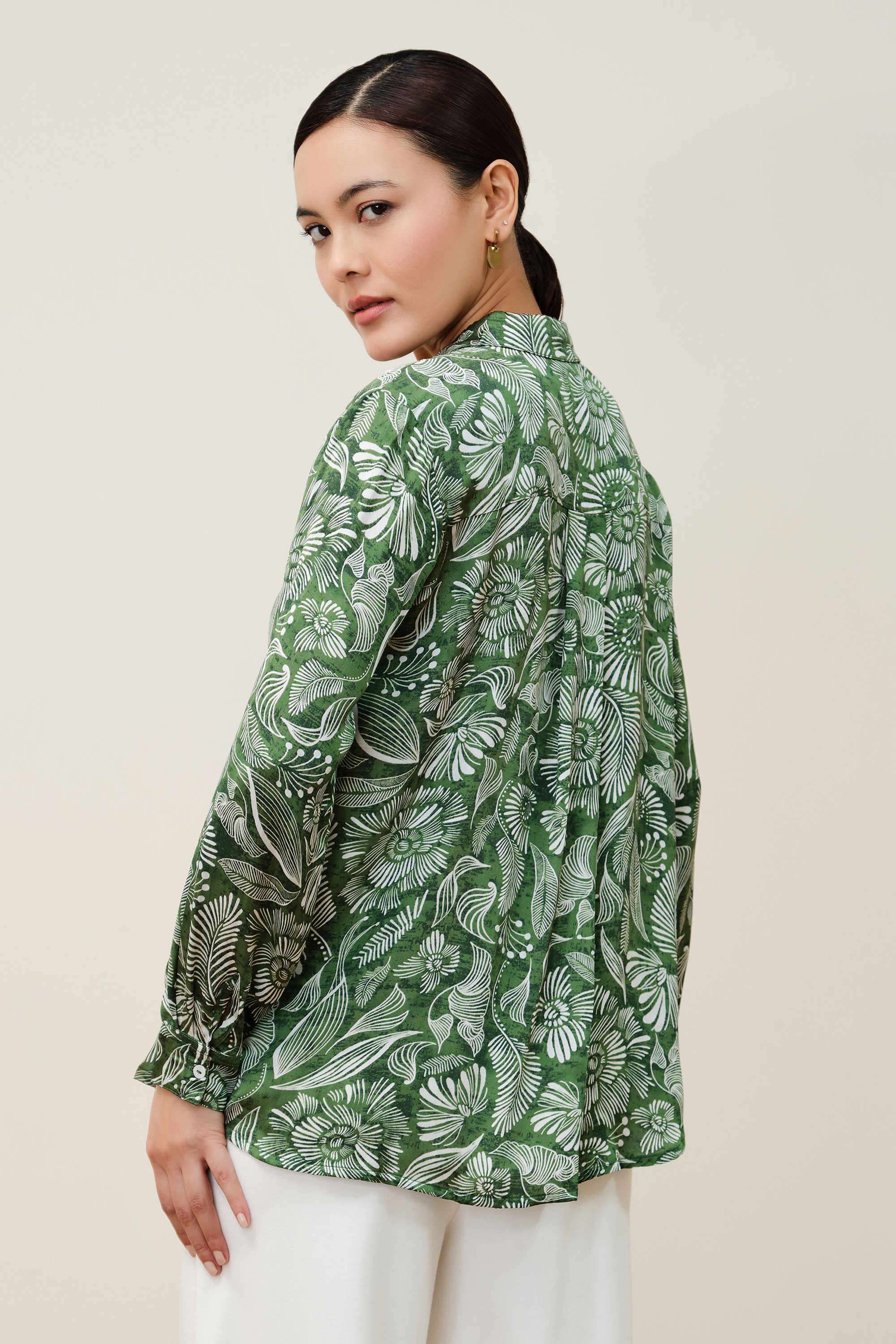 Printed-Spread-Collar-Modal-Women-s-Casual-Wear-Shirt