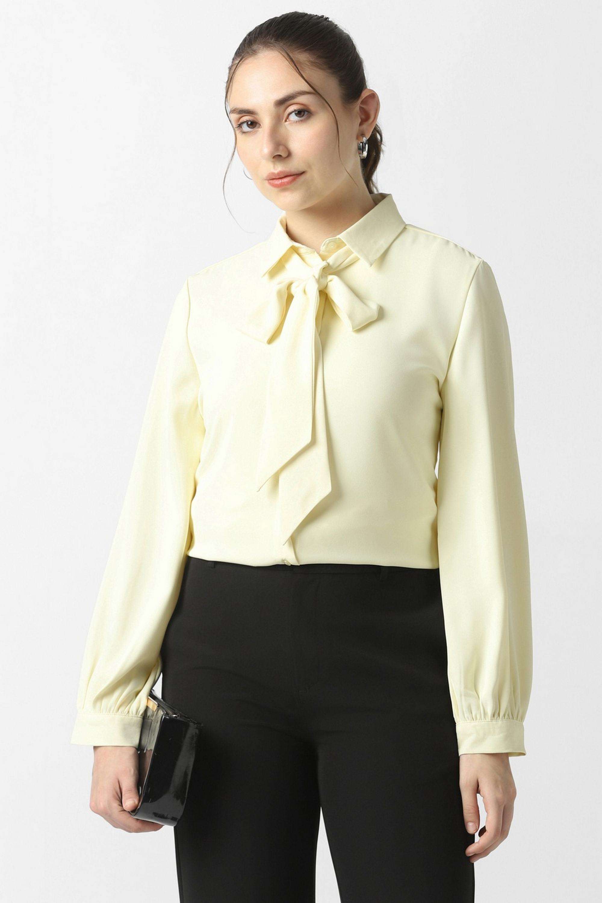 Stripes-Spread-Collar-Cotton-Women-s-Formal-Wear-Shirt