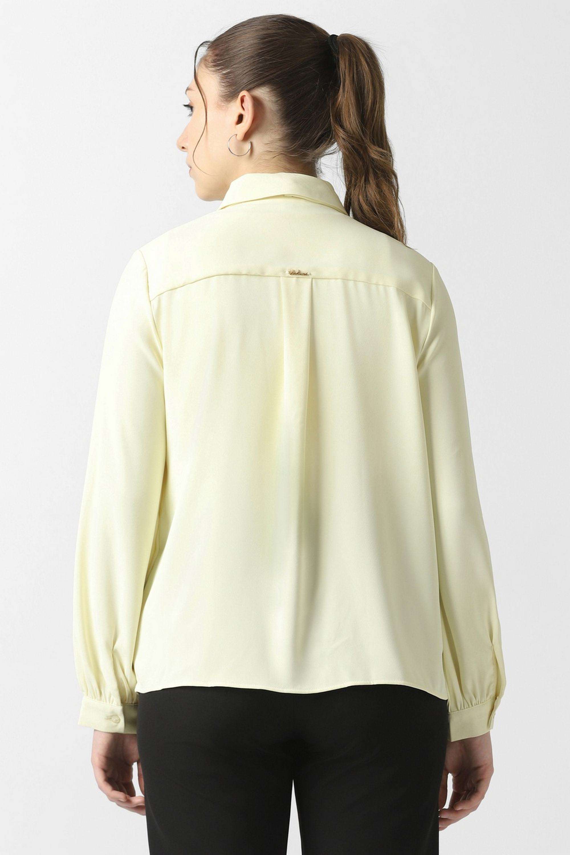 Stripes-Spread-Collar-Cotton-Women-s-Formal-Wear-Shirt