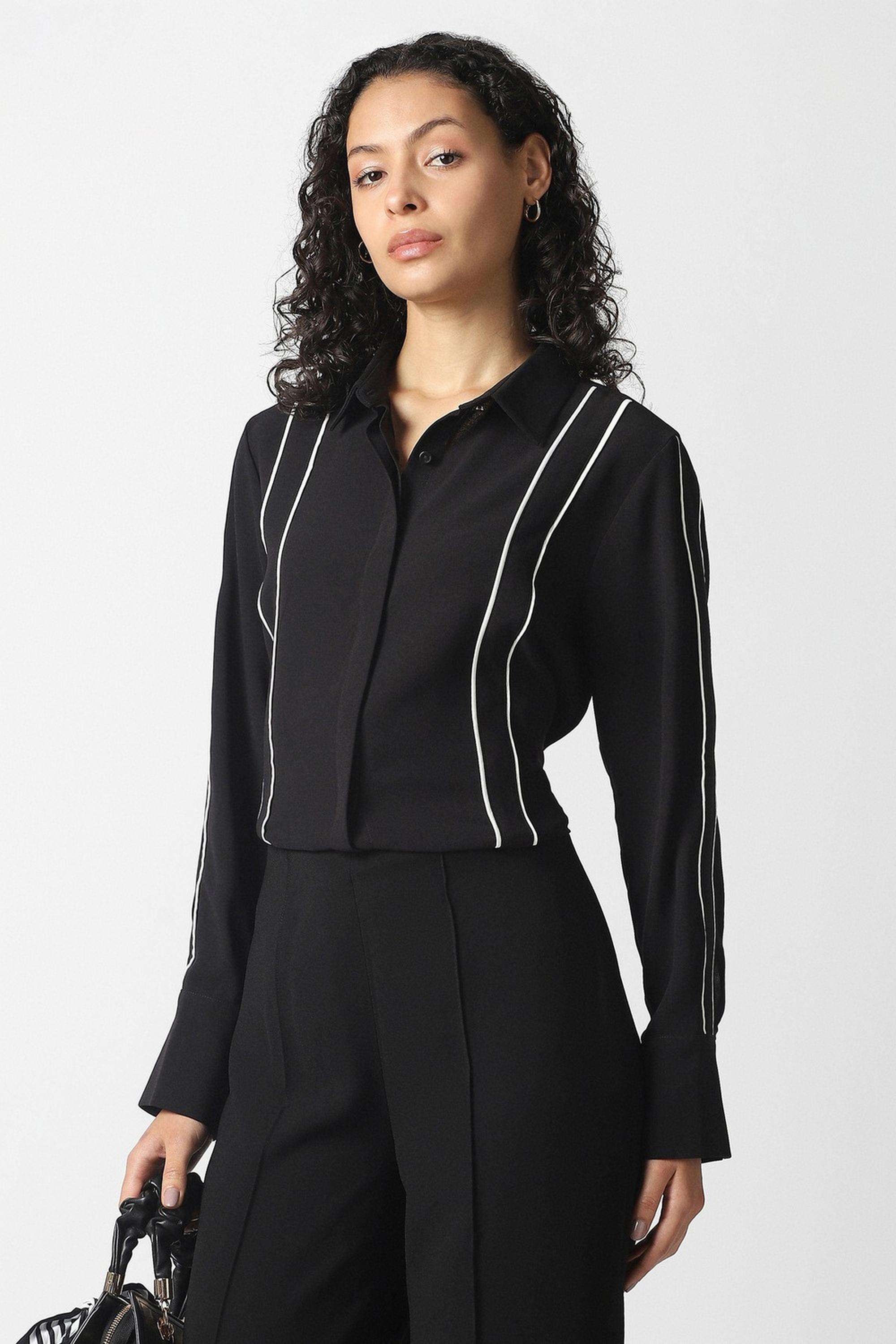van heusen Stripes Spread Collar Cotton Women's Formal Wear Shirt-picture-14