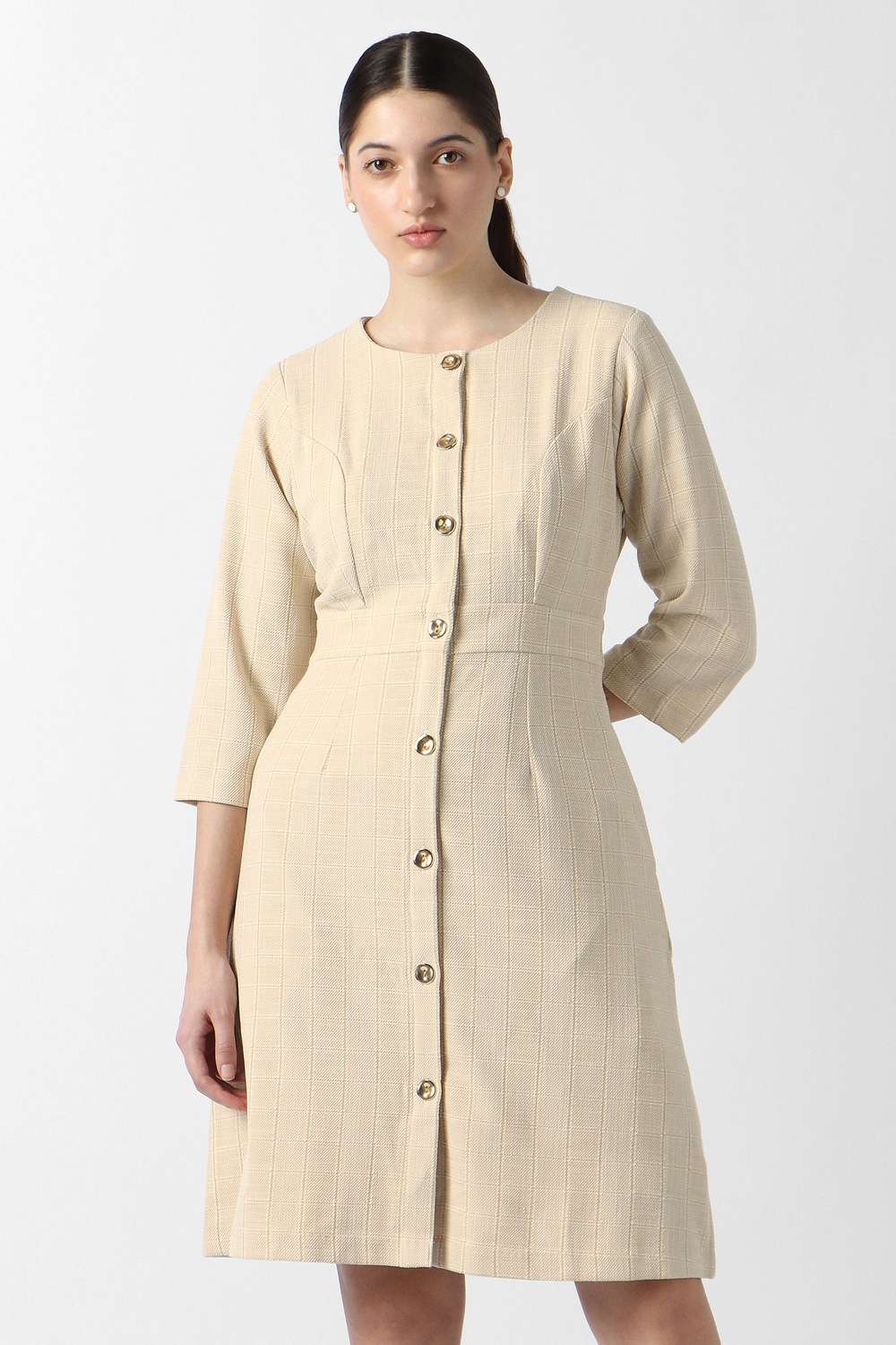 Checks-Polyester-Women-Dress