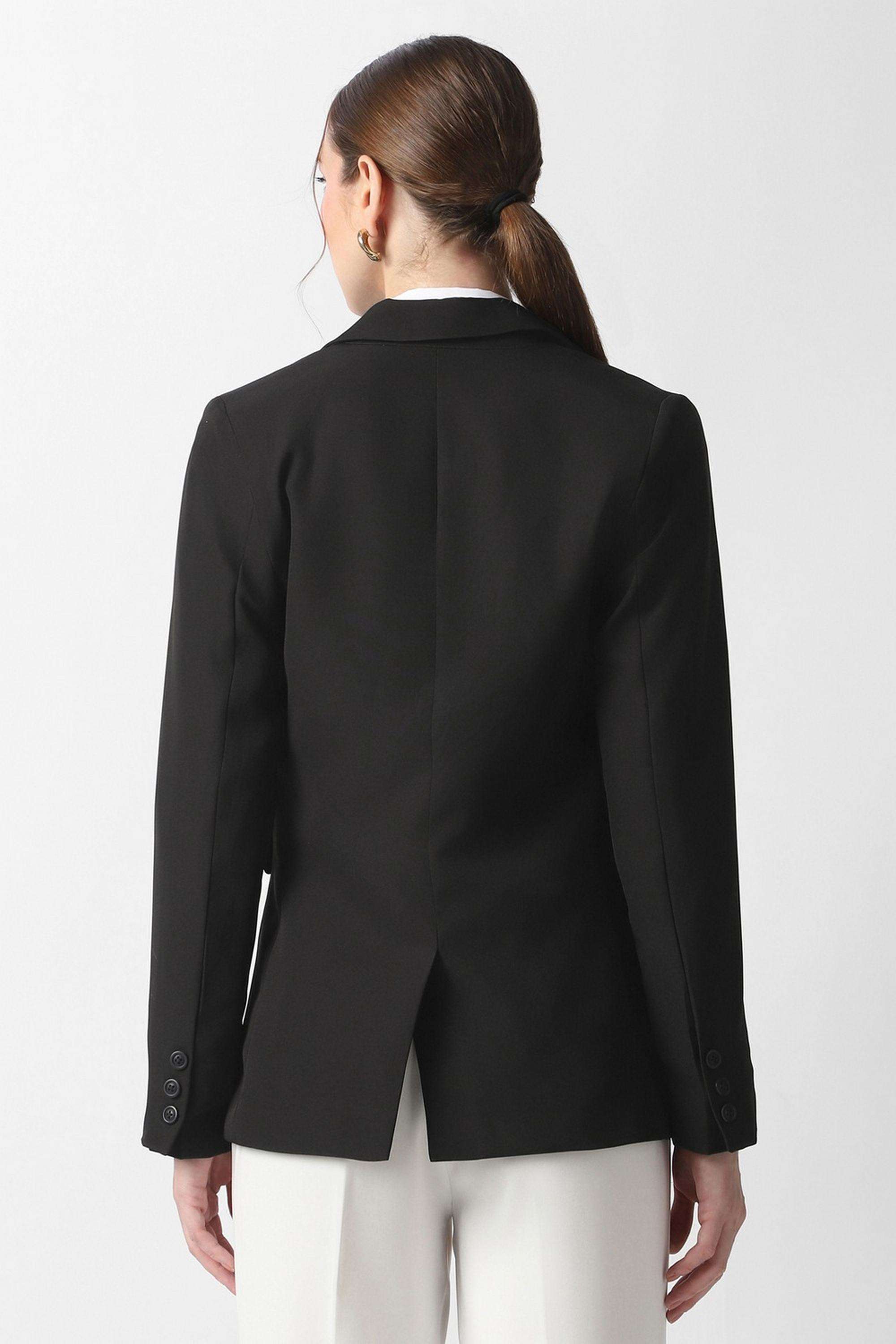 Solid-Blended-Fabric-Regular-Fit-Women-s-Casual-Wear-Blazer