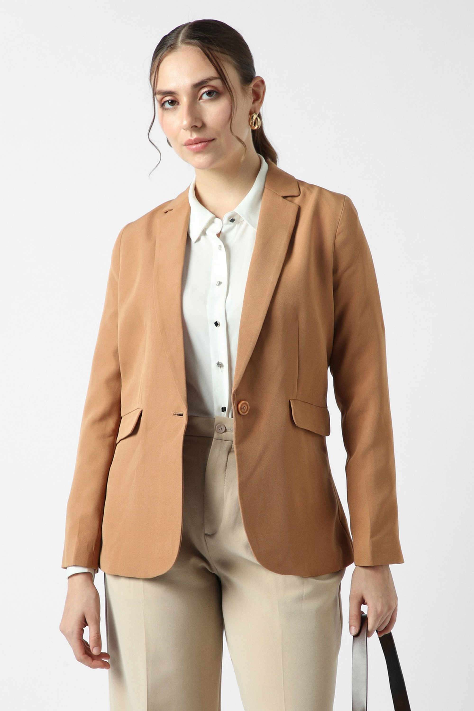 van heusen Solid Collared Blended Fabric Women's Formal Wear Blazer-picture-21