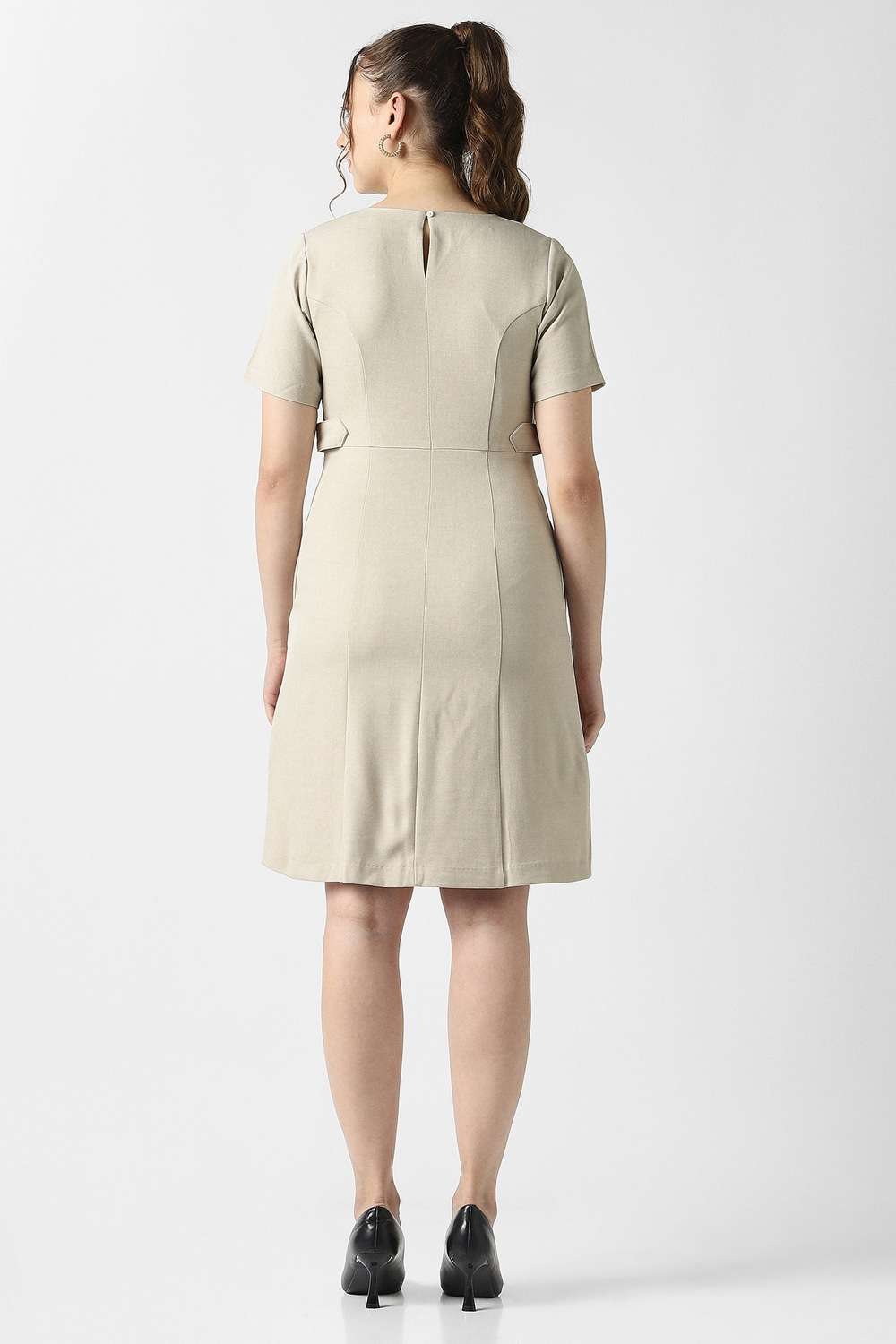 Solid-Polyester-Women-Dress