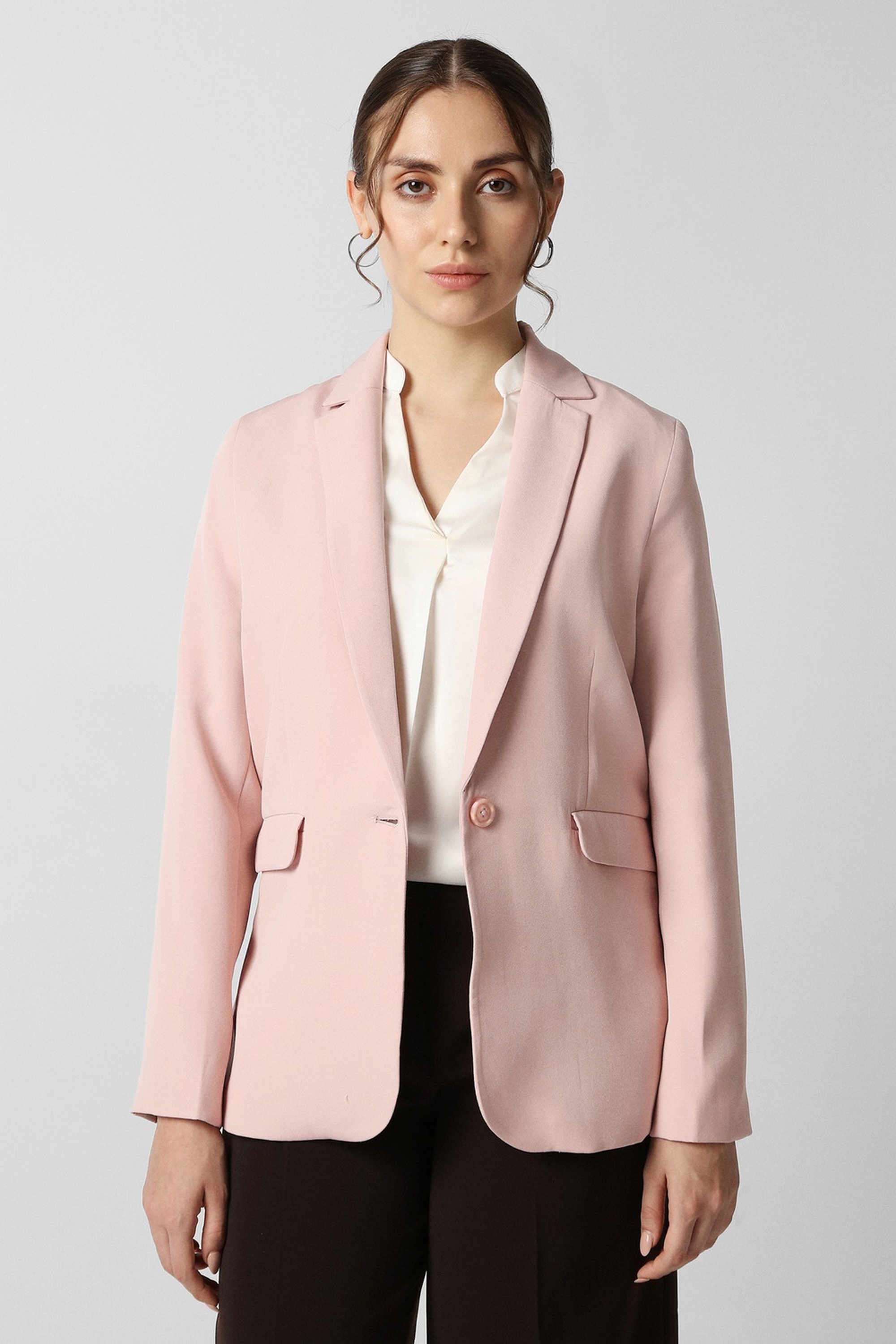 van heusen Solid Collared Blended Fabric Women's Formal Wear Blazer-picture-18