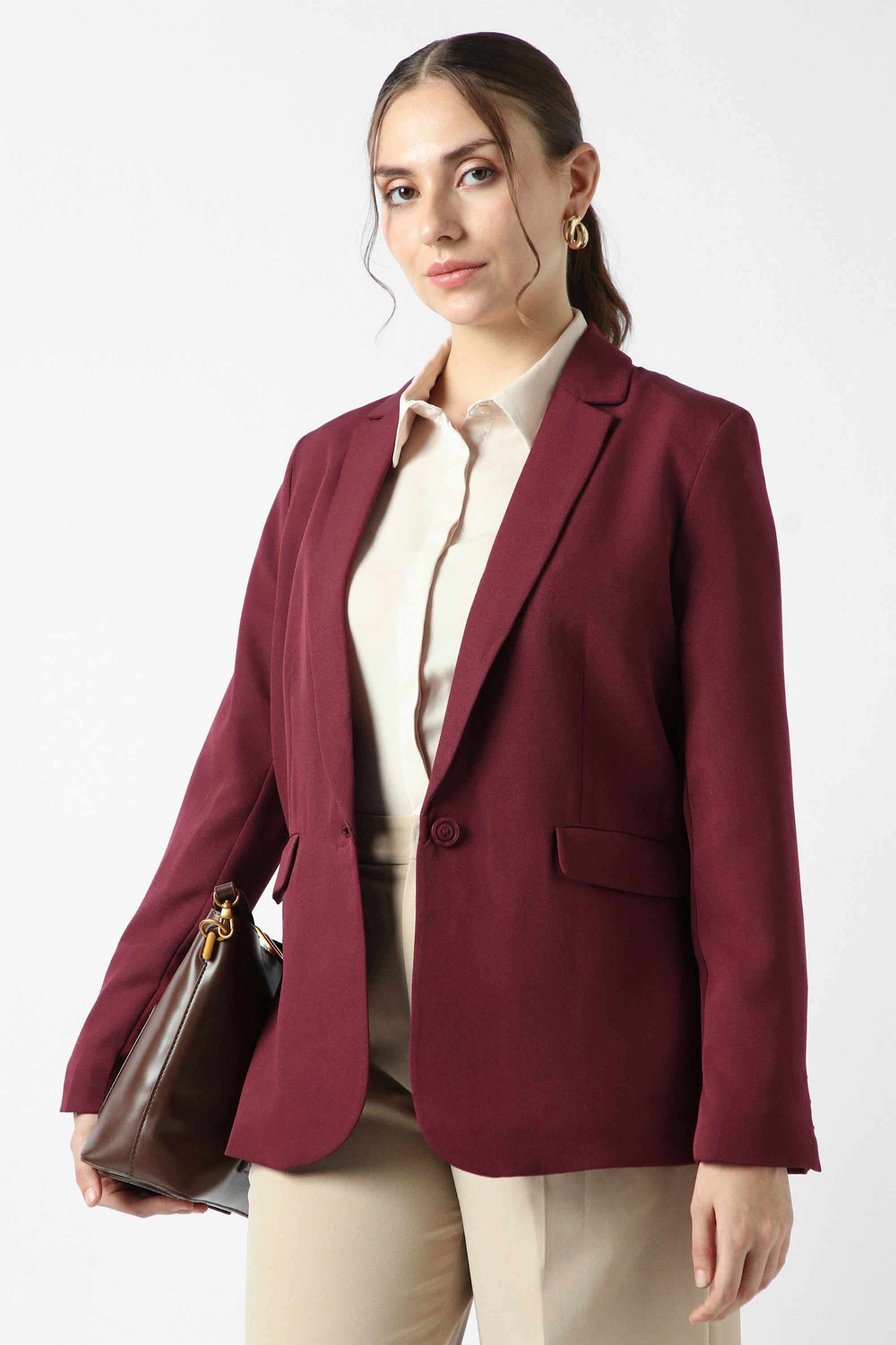 van heusen Solid Collared Blended Fabric Women's Formal Wear Blazer-picture-14