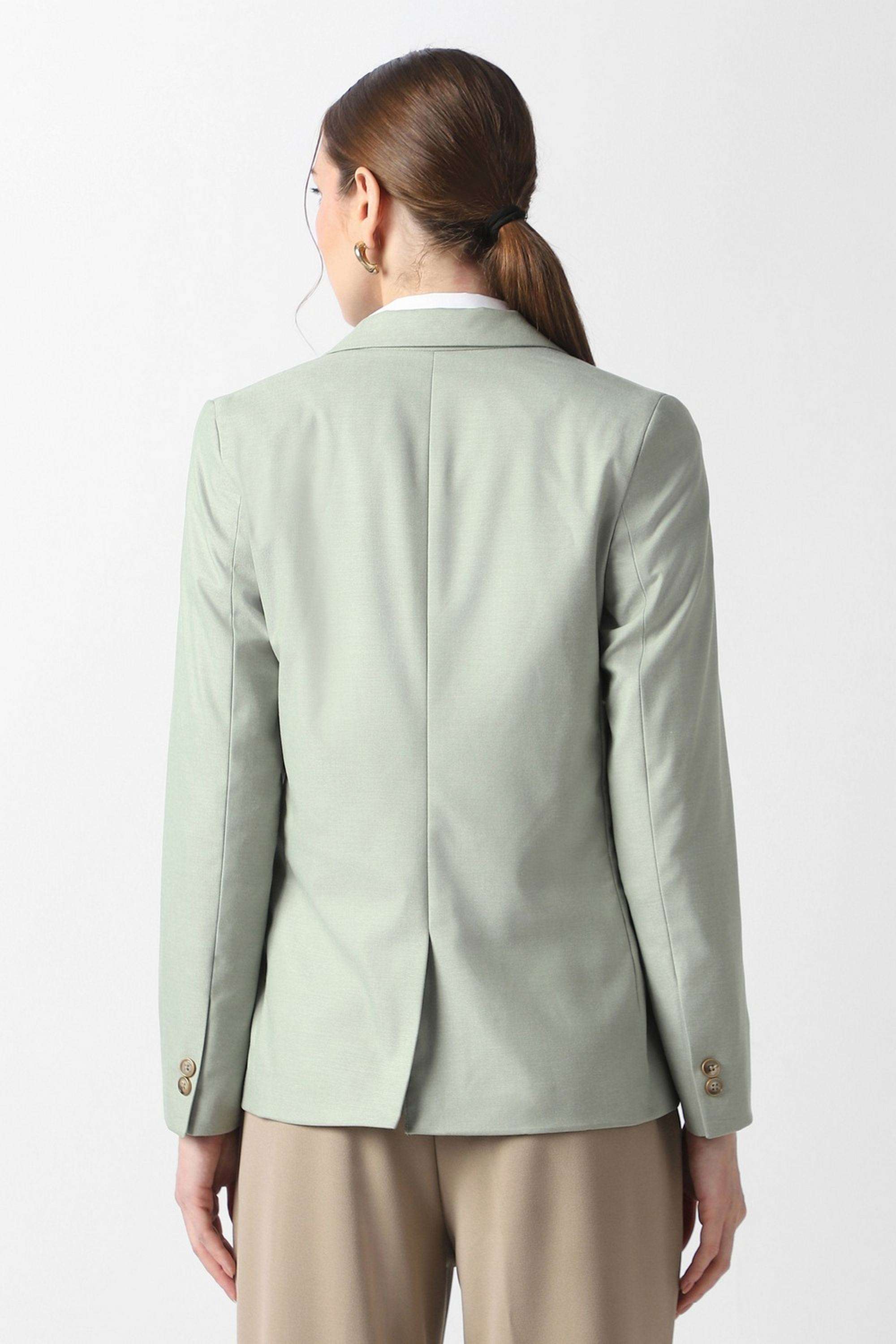 Solid-Blended-Fabric-Regular-Fit-Women-s-Casual-Wear-Blazer