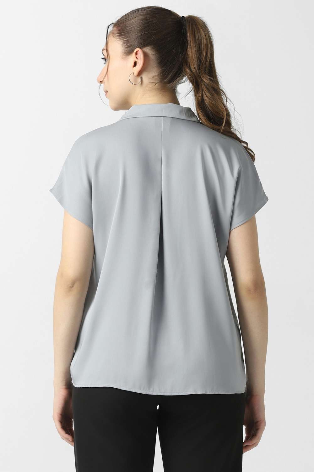 Solid-Polyester-Women-s-Shirt